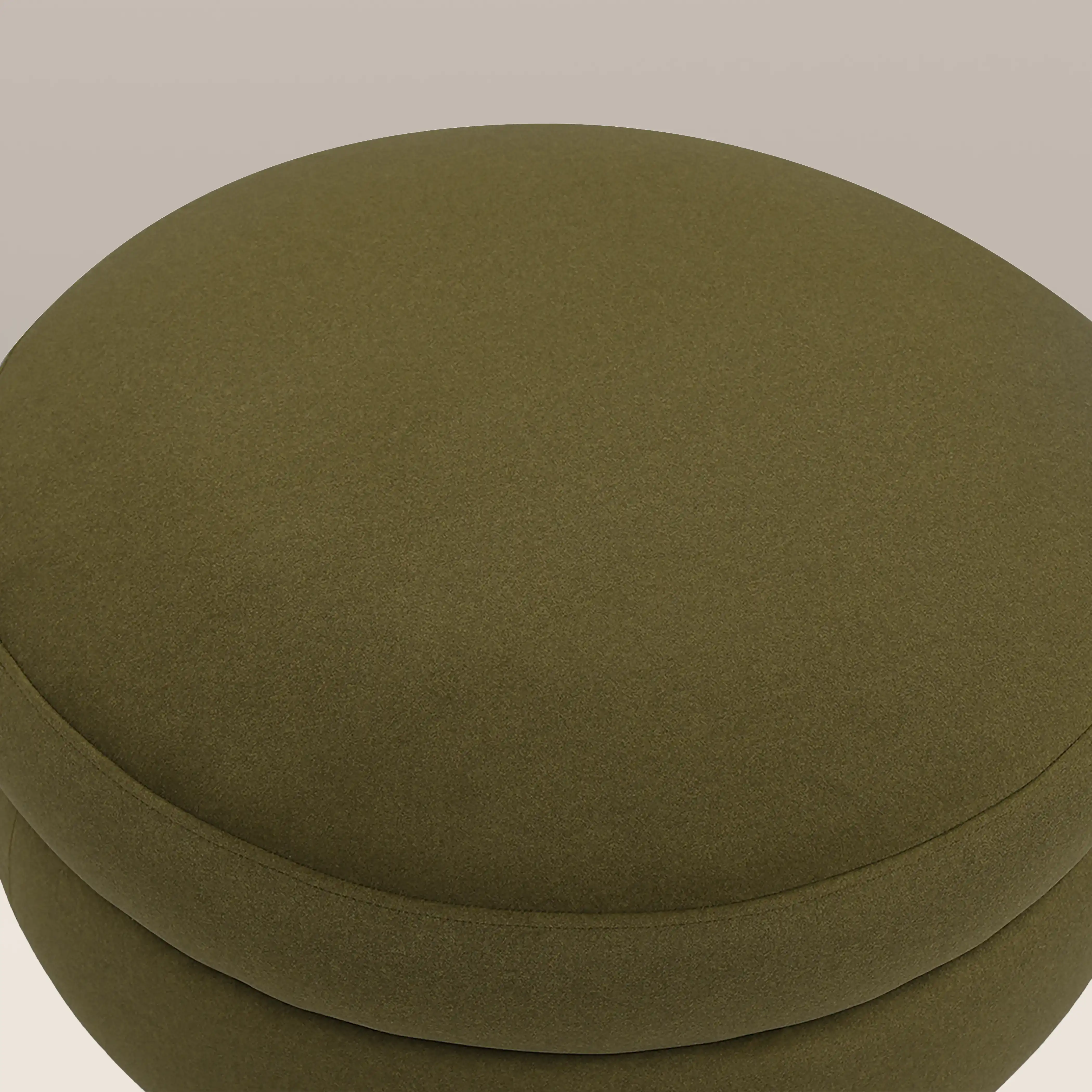 Hazel Footstool | Moss Green Sustainable Mohair Velvet & Walnut - Image 6