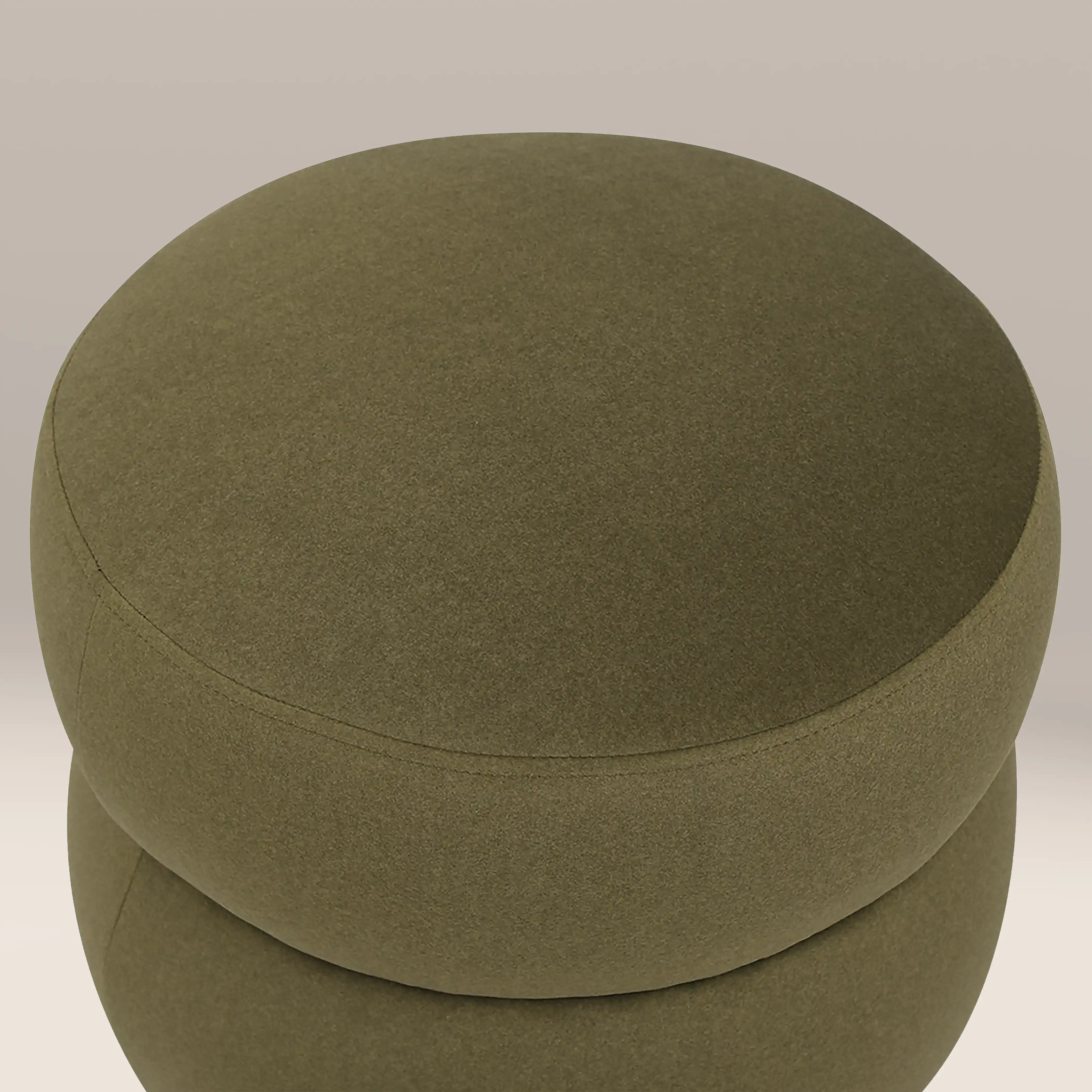 Hazel Pouffe | Moss Green Sustainable Mohair Velvet & Walnut - Image 5