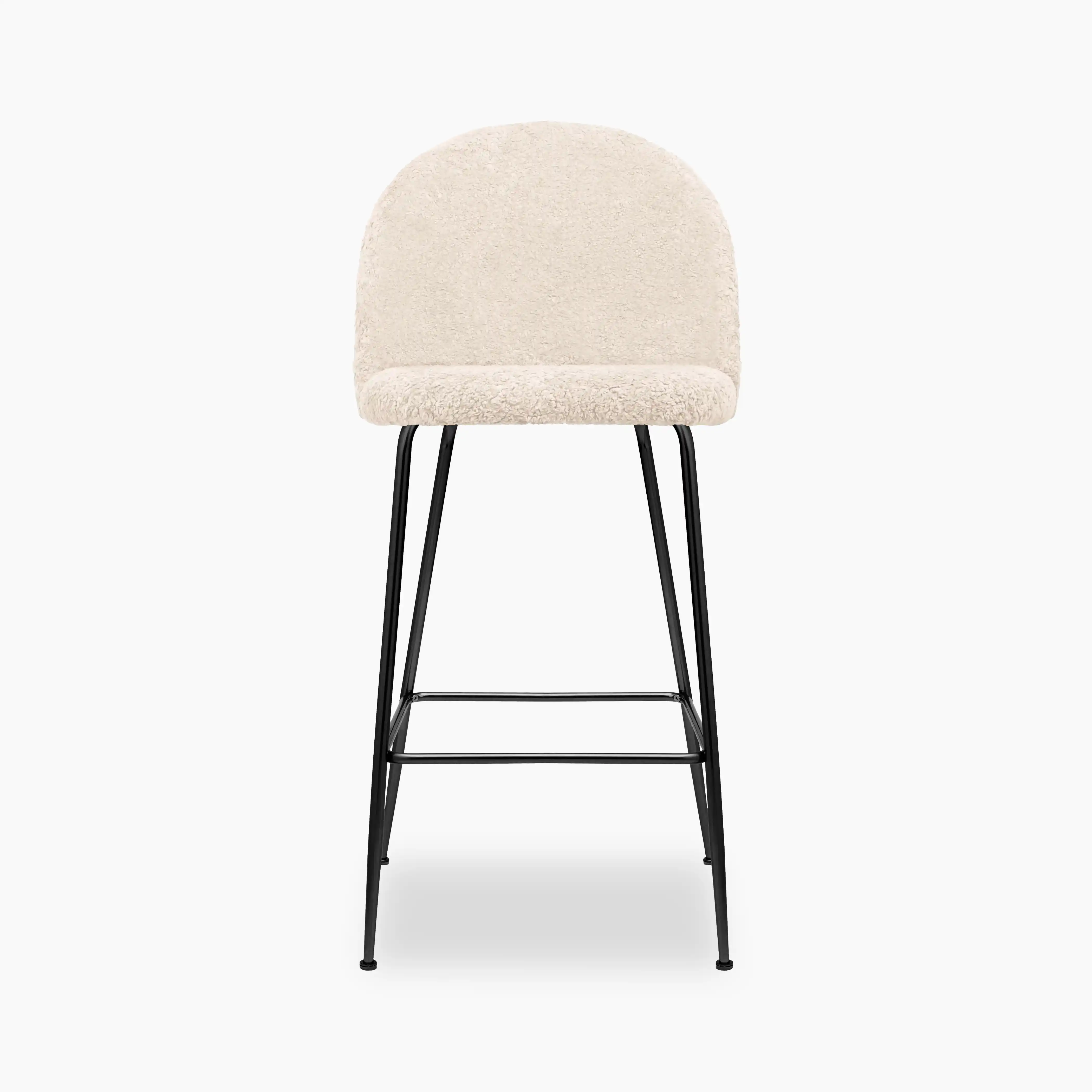 Heather Bar Stool | Ivory White Teddy Boucle - Image 2