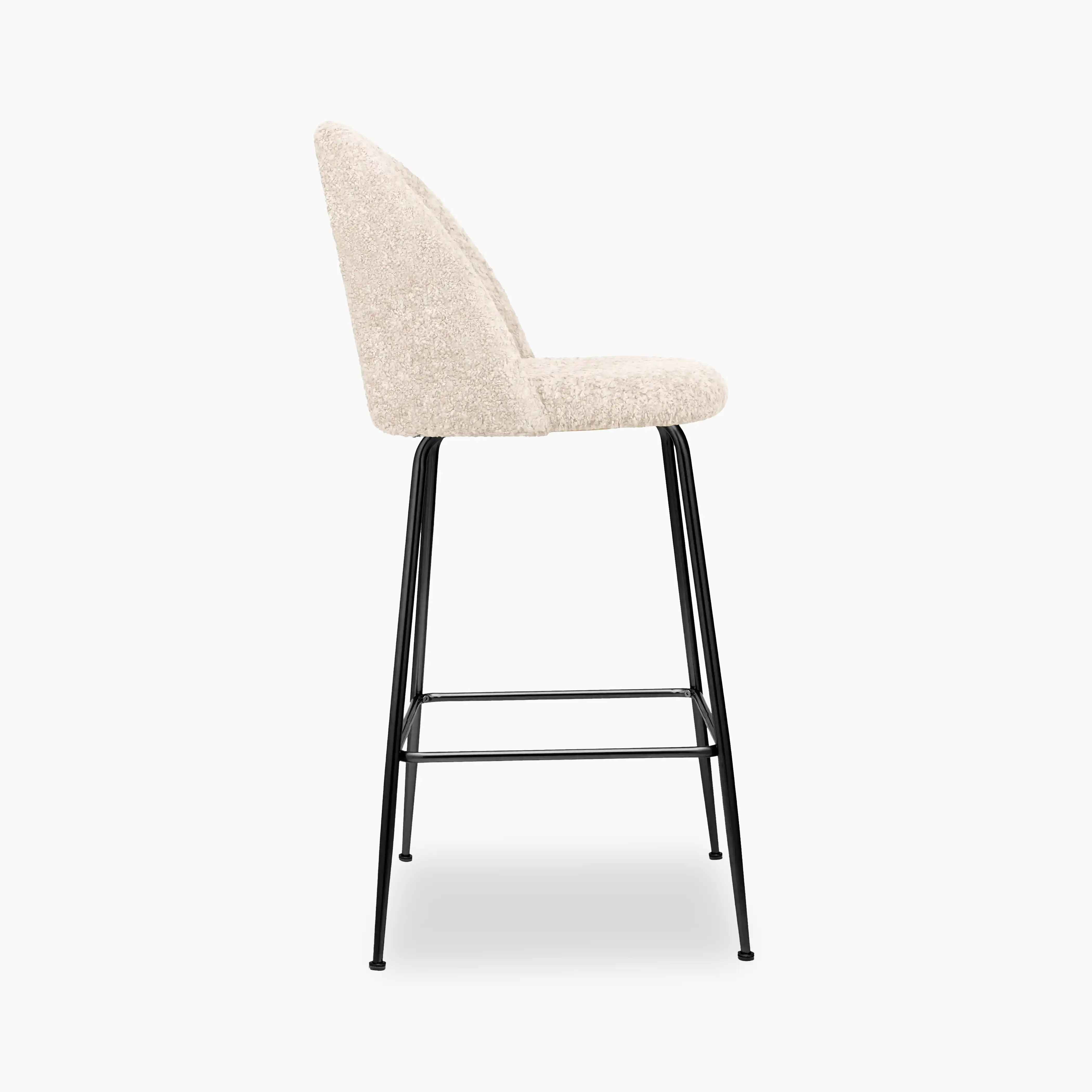 Heather Bar Stool | Ivory White Teddy Boucle - Image 3