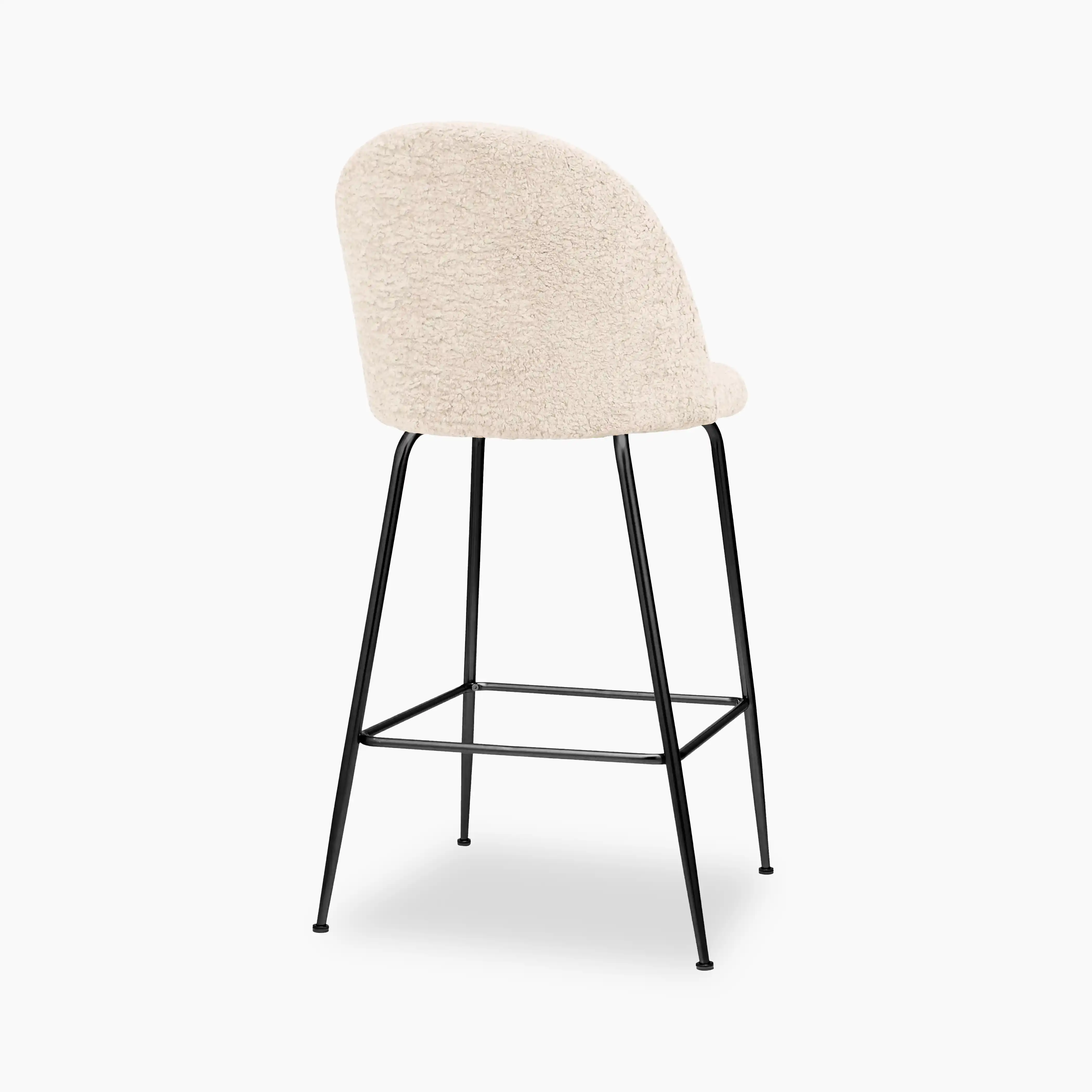 Heather Bar Stool | Ivory White Teddy Boucle - Image 4
