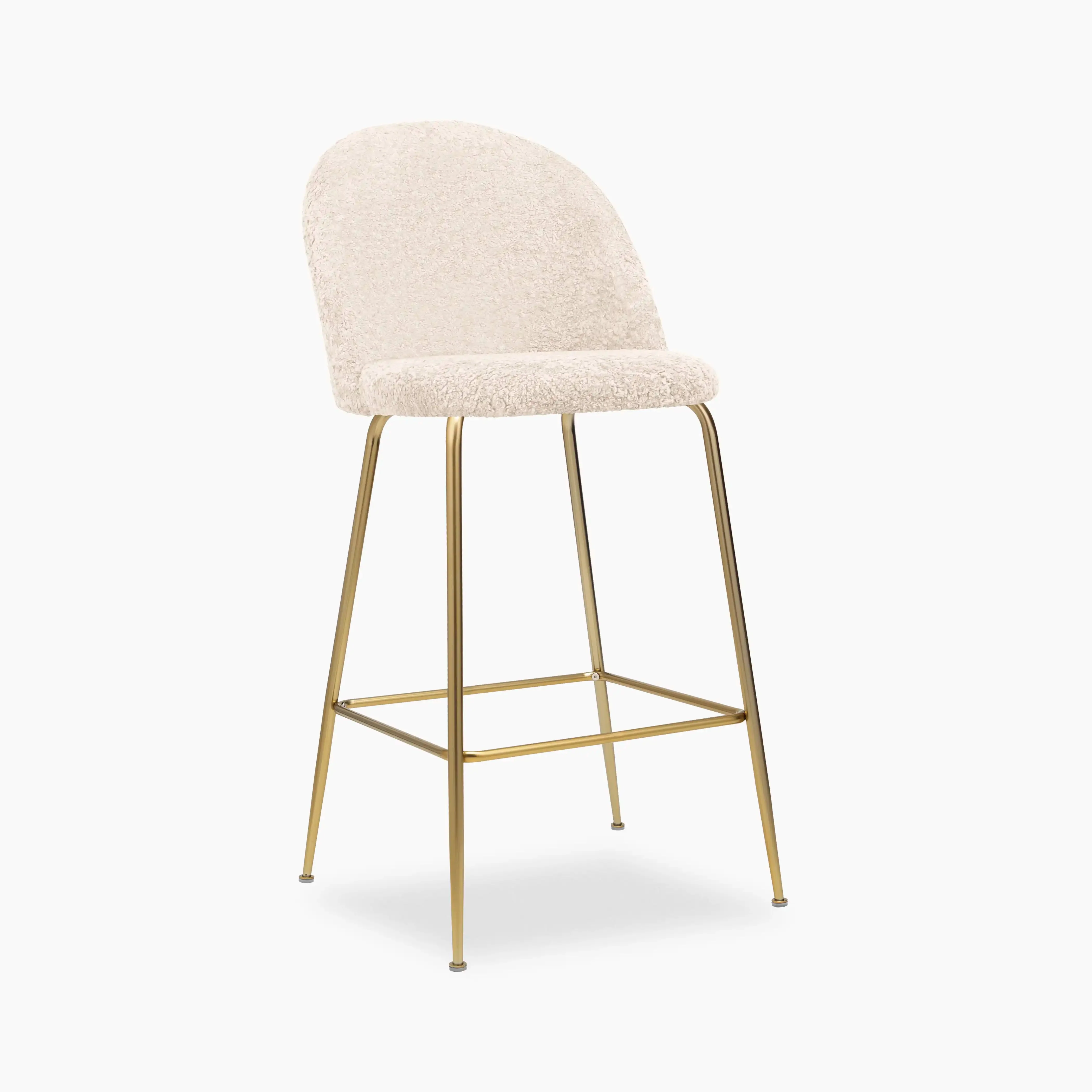 Heather Bar Stool | Ivory White Teddy Boucle - Image 7