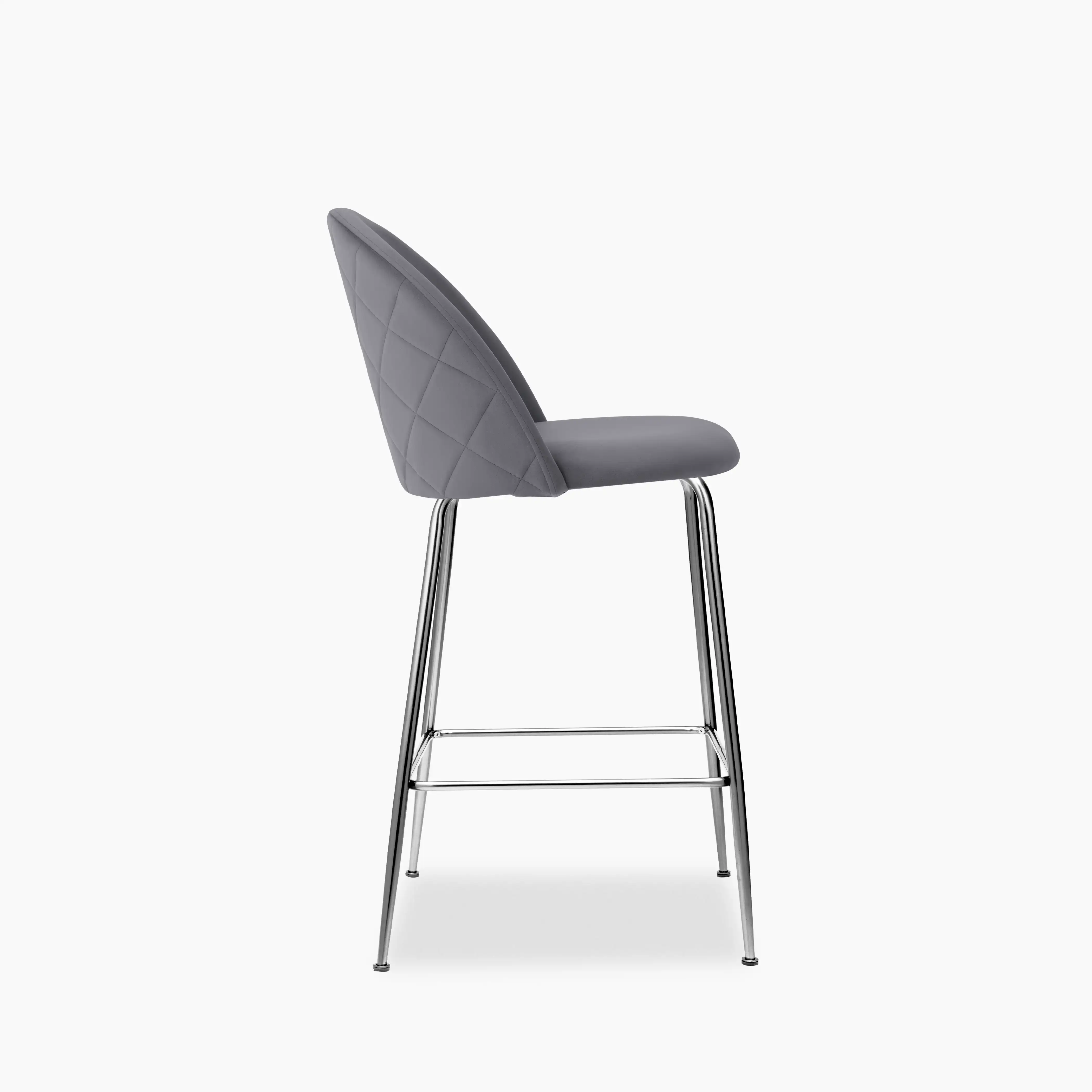 Heather Kitchen Stool | Grey Velvet - Image 3