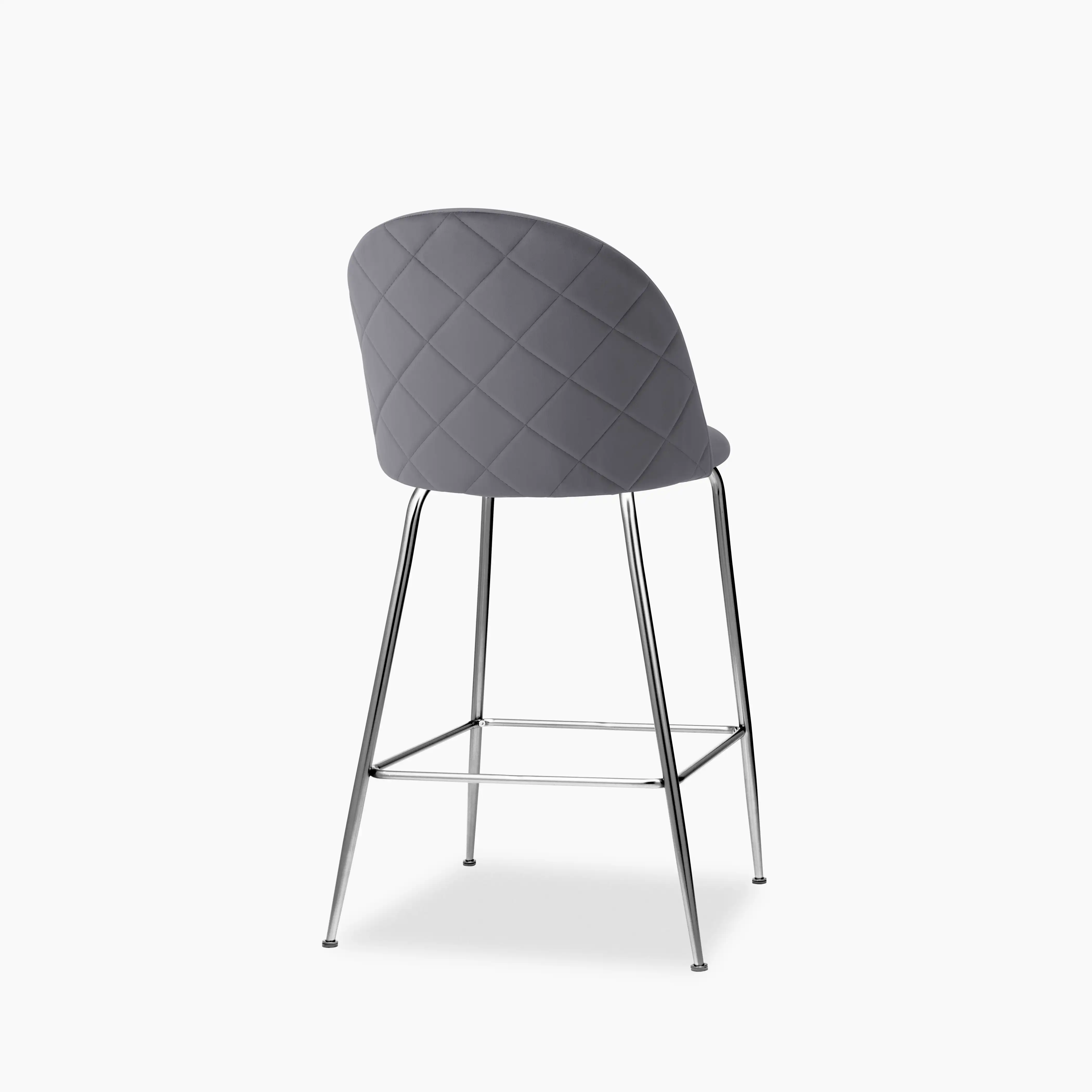 Heather Kitchen Stool | Grey Velvet - Image 5