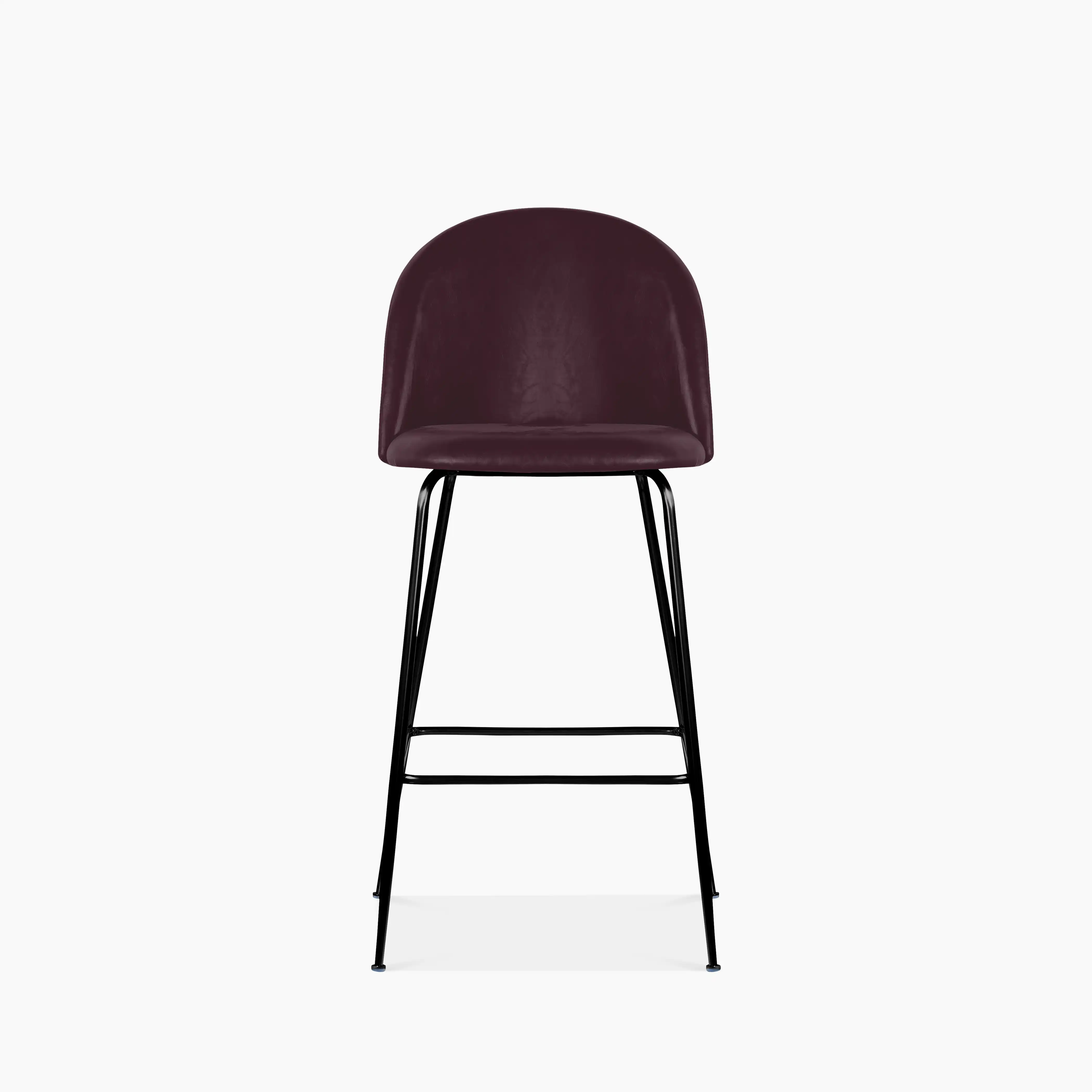 Heather Kitchen Stool | Vintage Dark Red Faux Leather - Image 2