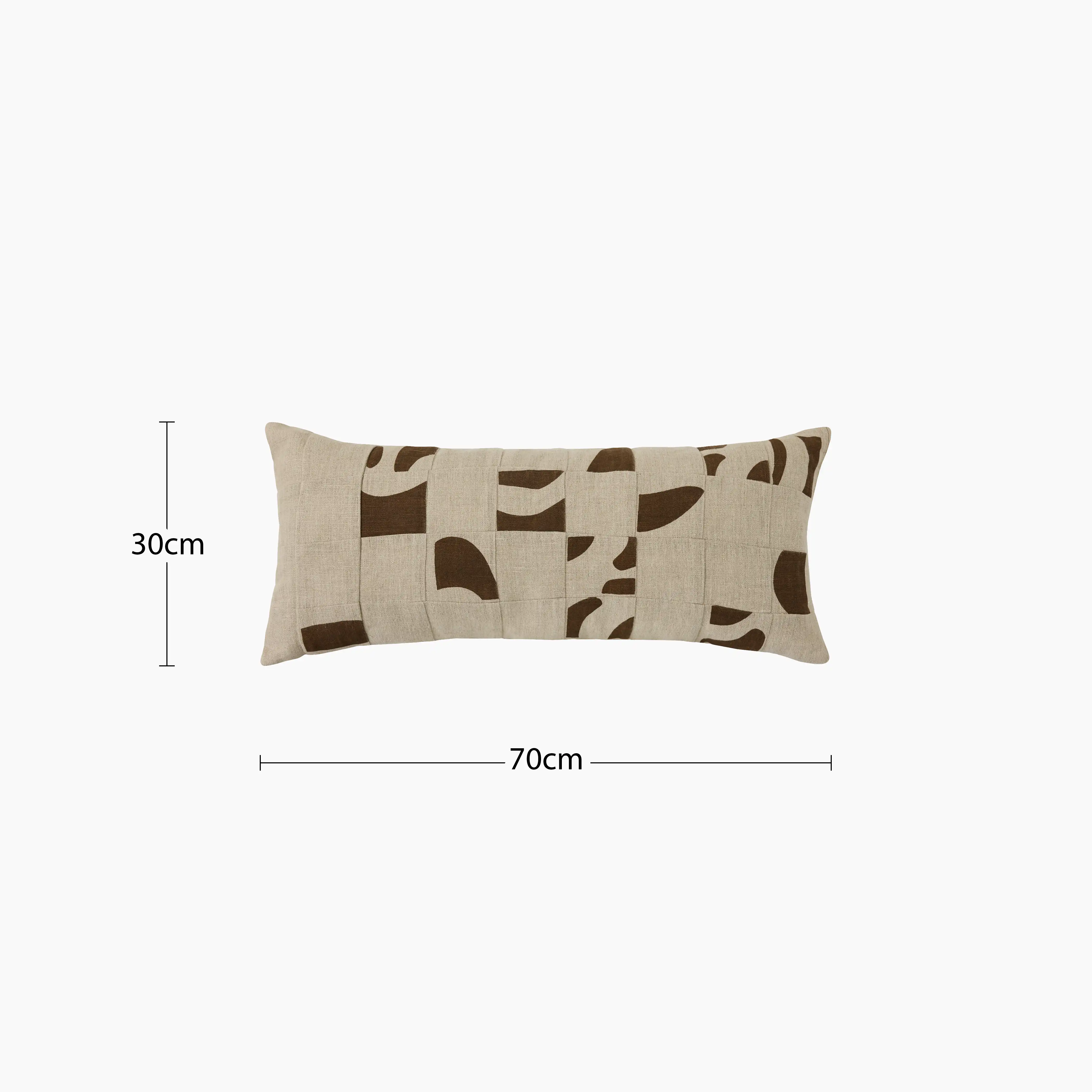 HKliving Patchwork Linen Cushion | Natural - Image 4