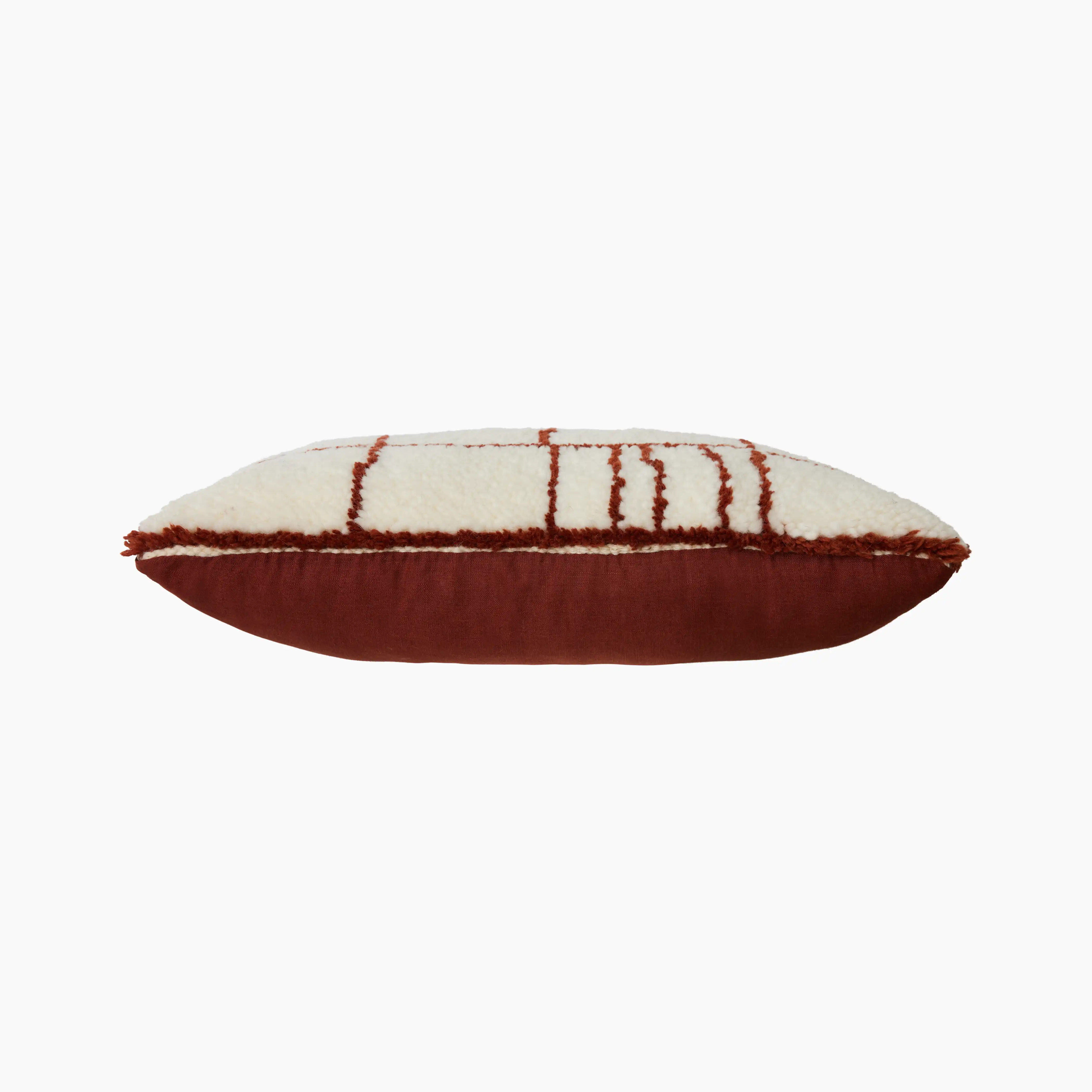 HKliving Rectangle Knitted Wool Cushion | Brown - Image 6