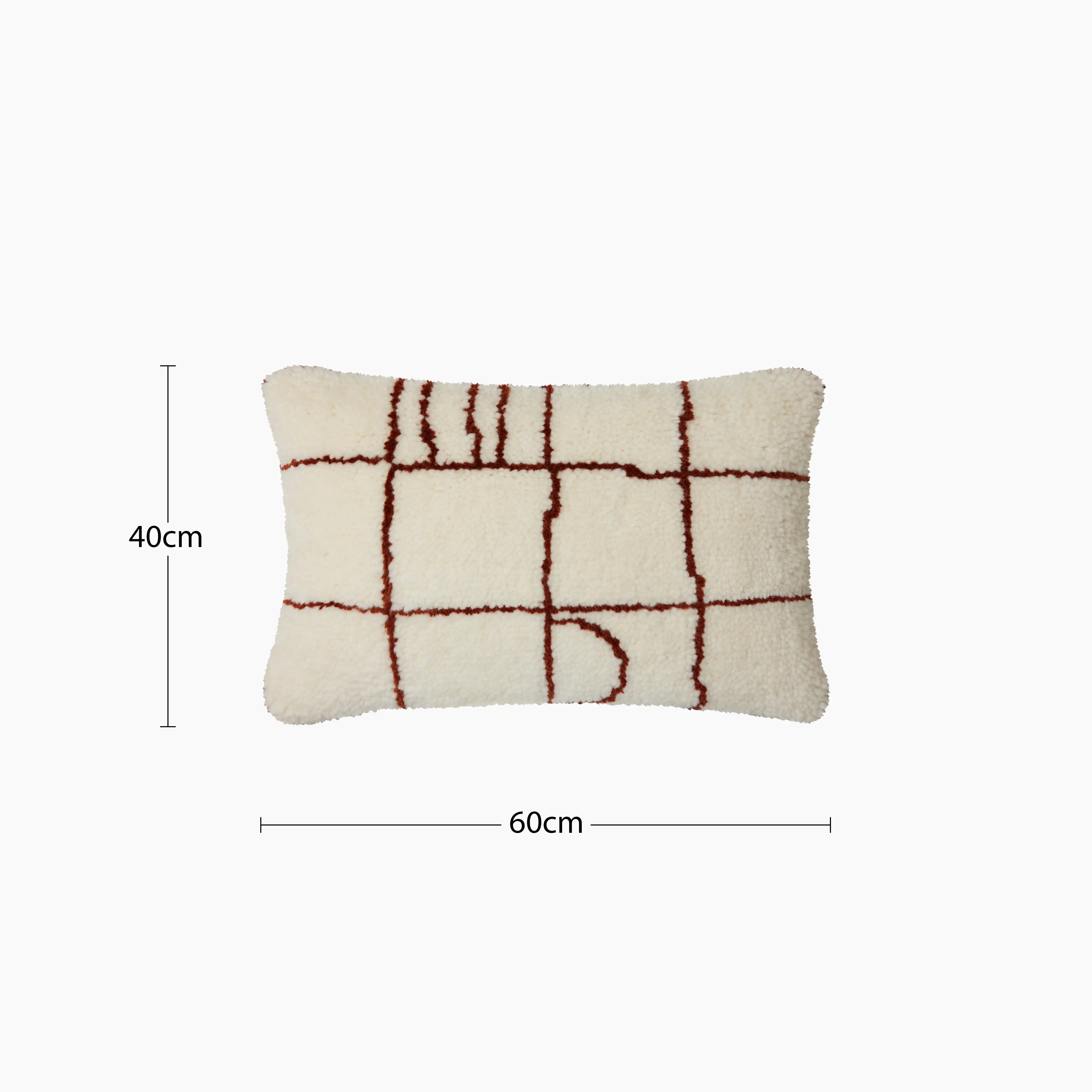 HKliving Rectangle Knitted Wool Cushion | Brown - Image 7