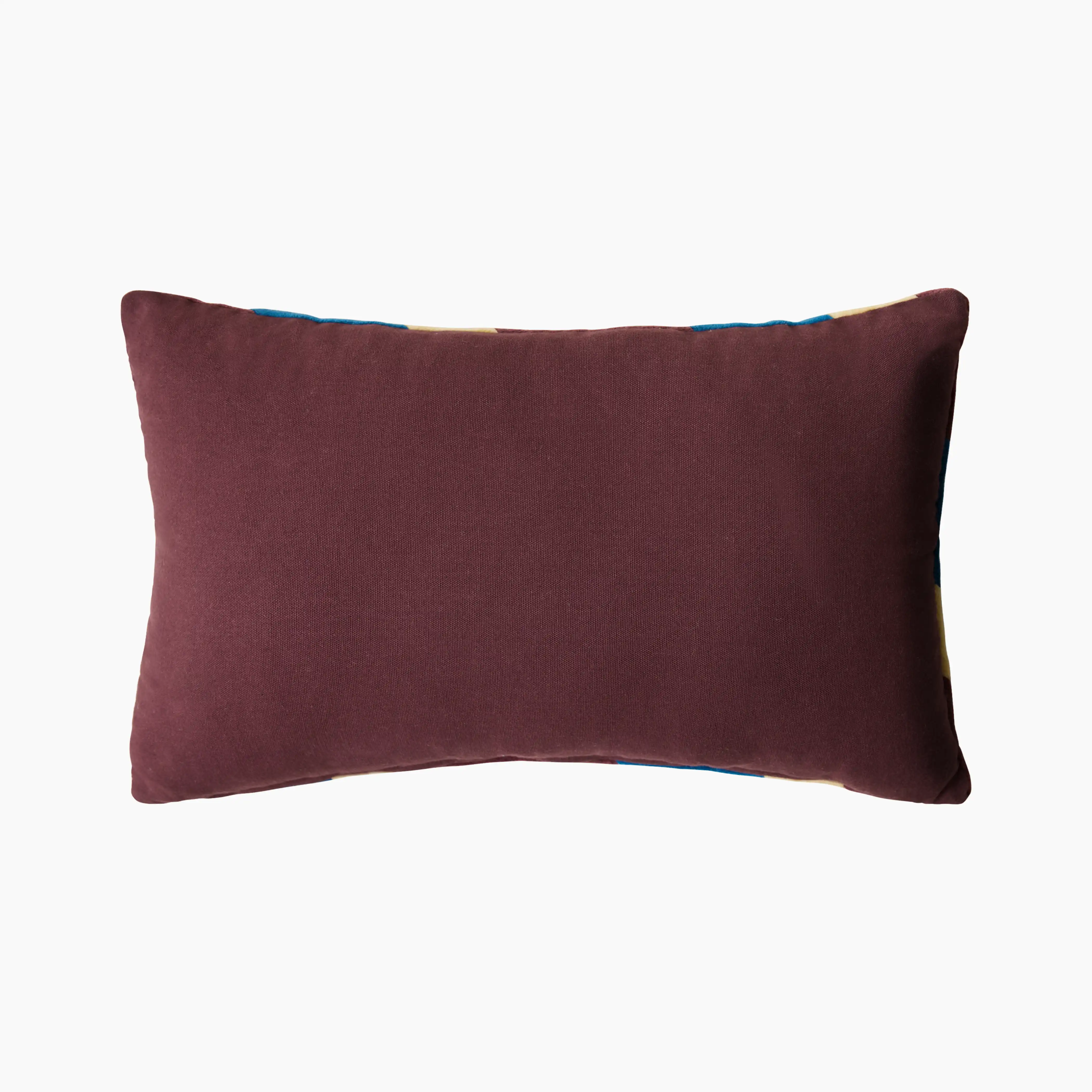 HKliving Striped Rectangle Velvet Cushion | Burgundy - Image 4