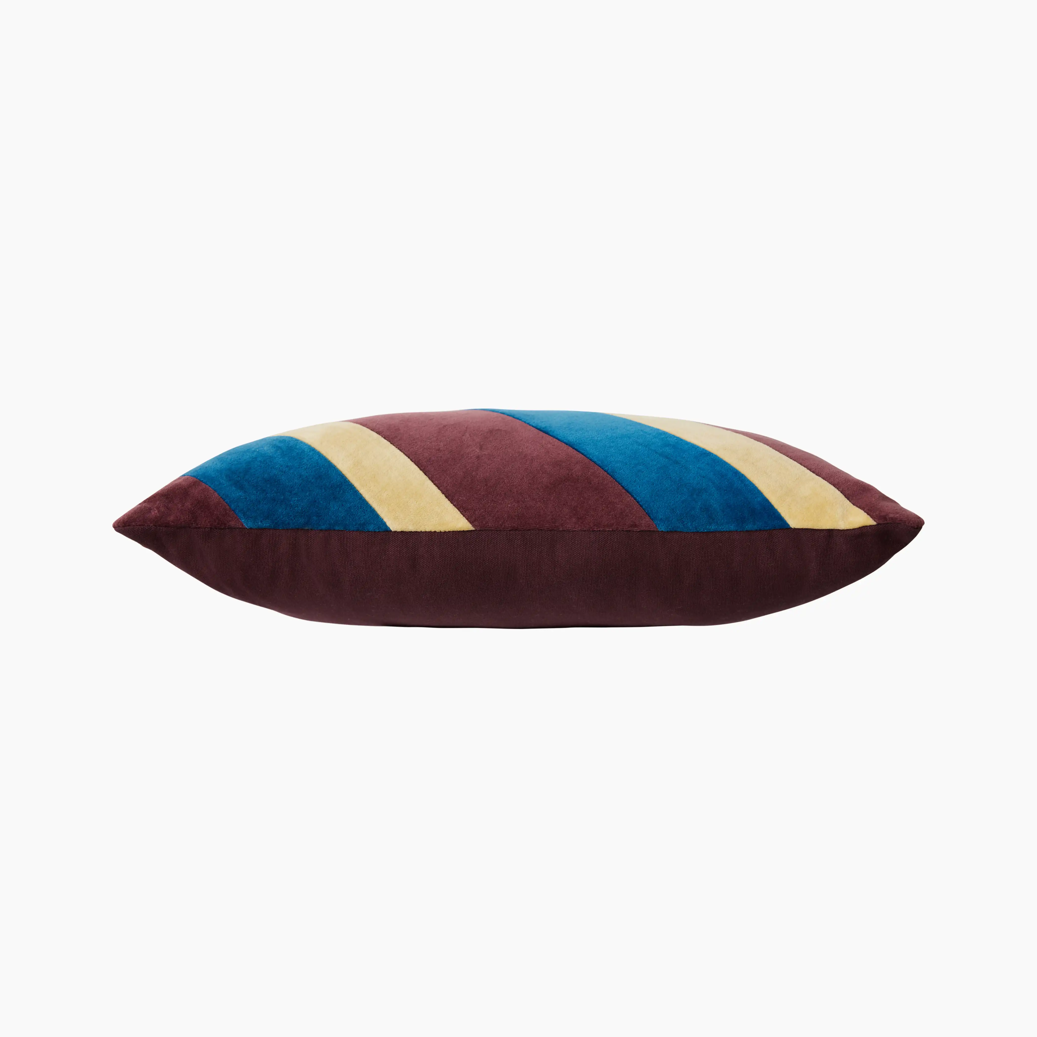 HKliving Striped Rectangle Velvet Cushion | Burgundy - Image 5