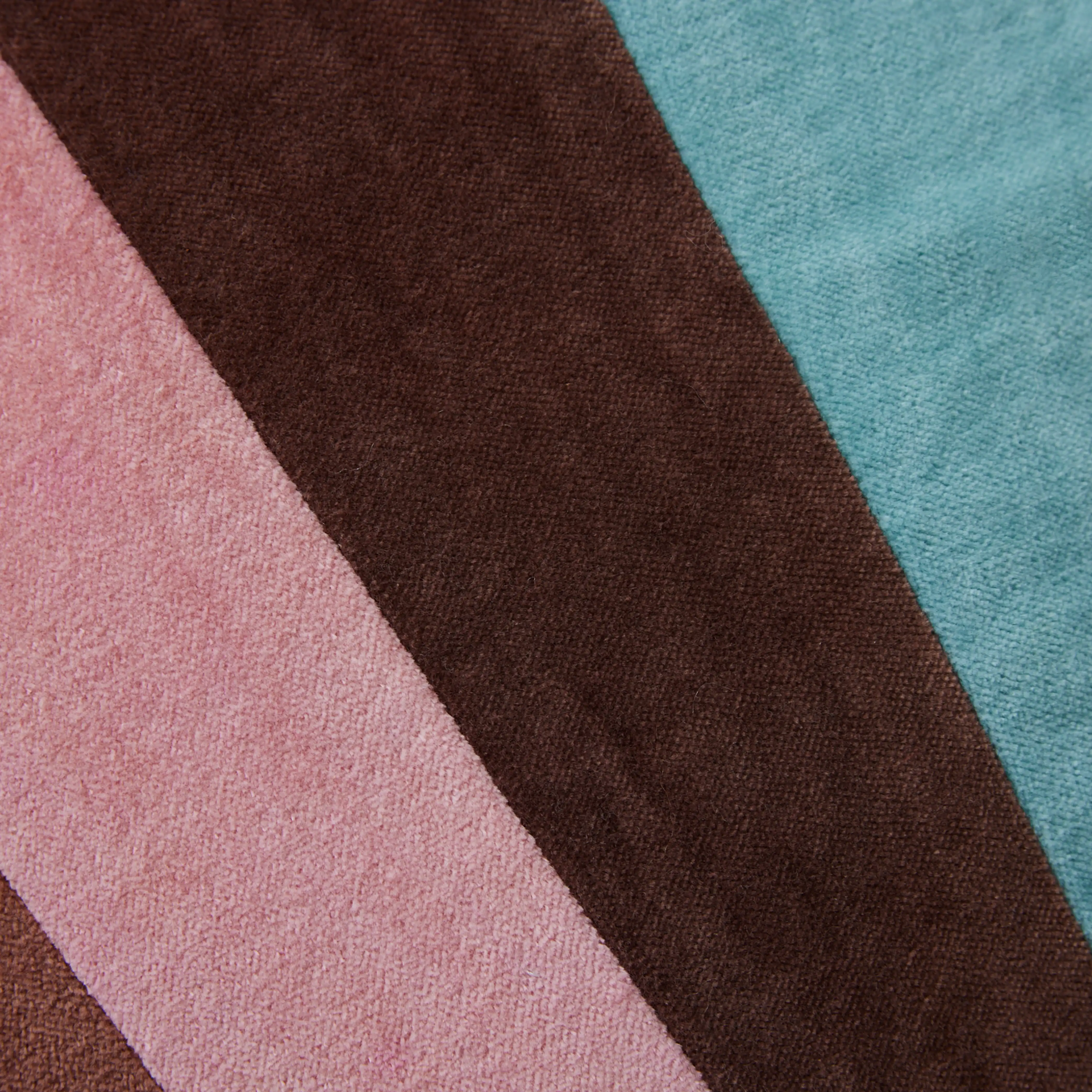 HKliving Striped Square Velvet Cushion | Multicolour - Image 3