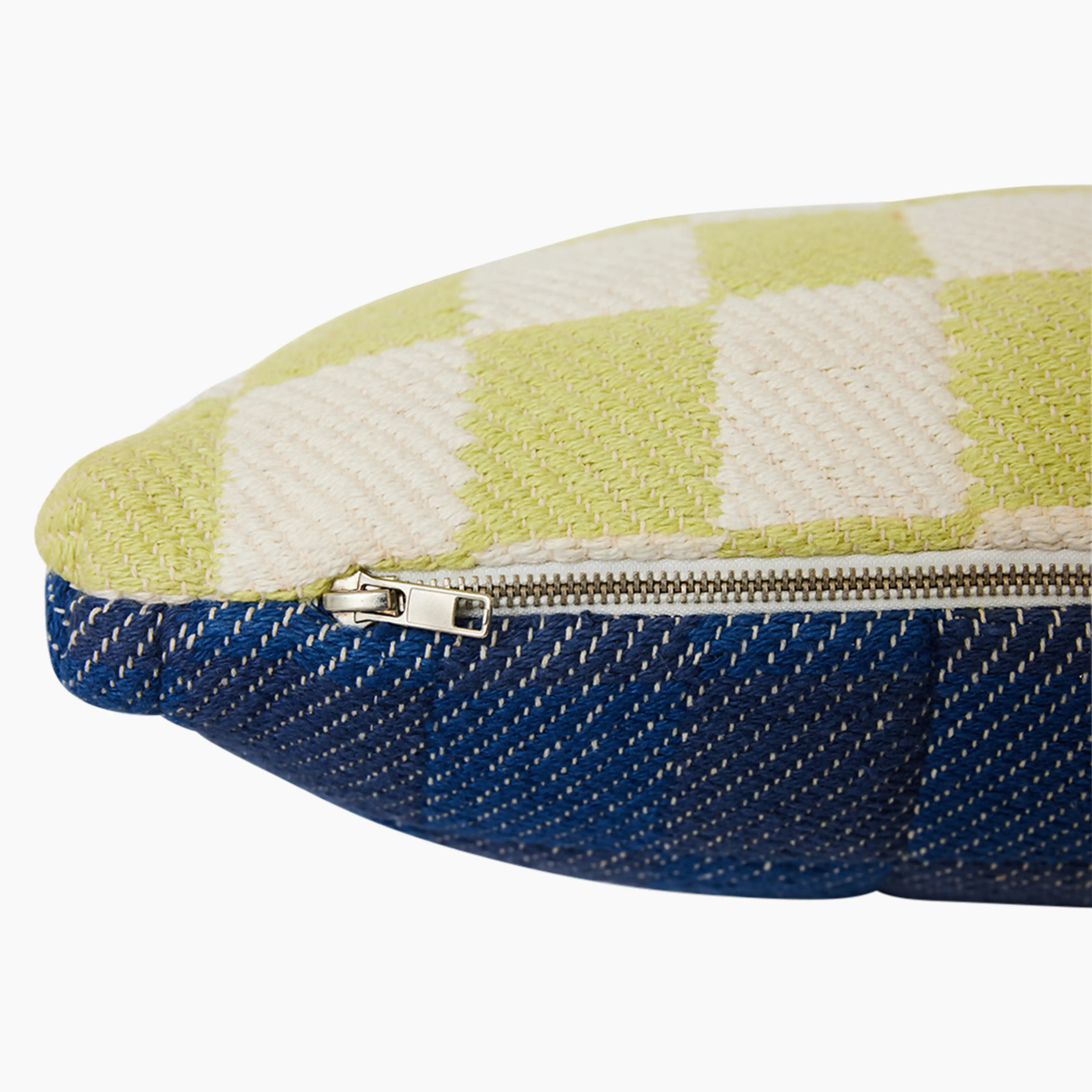 HKliving Checkered Rectangle Woven Cushion | Berries - Image 5
