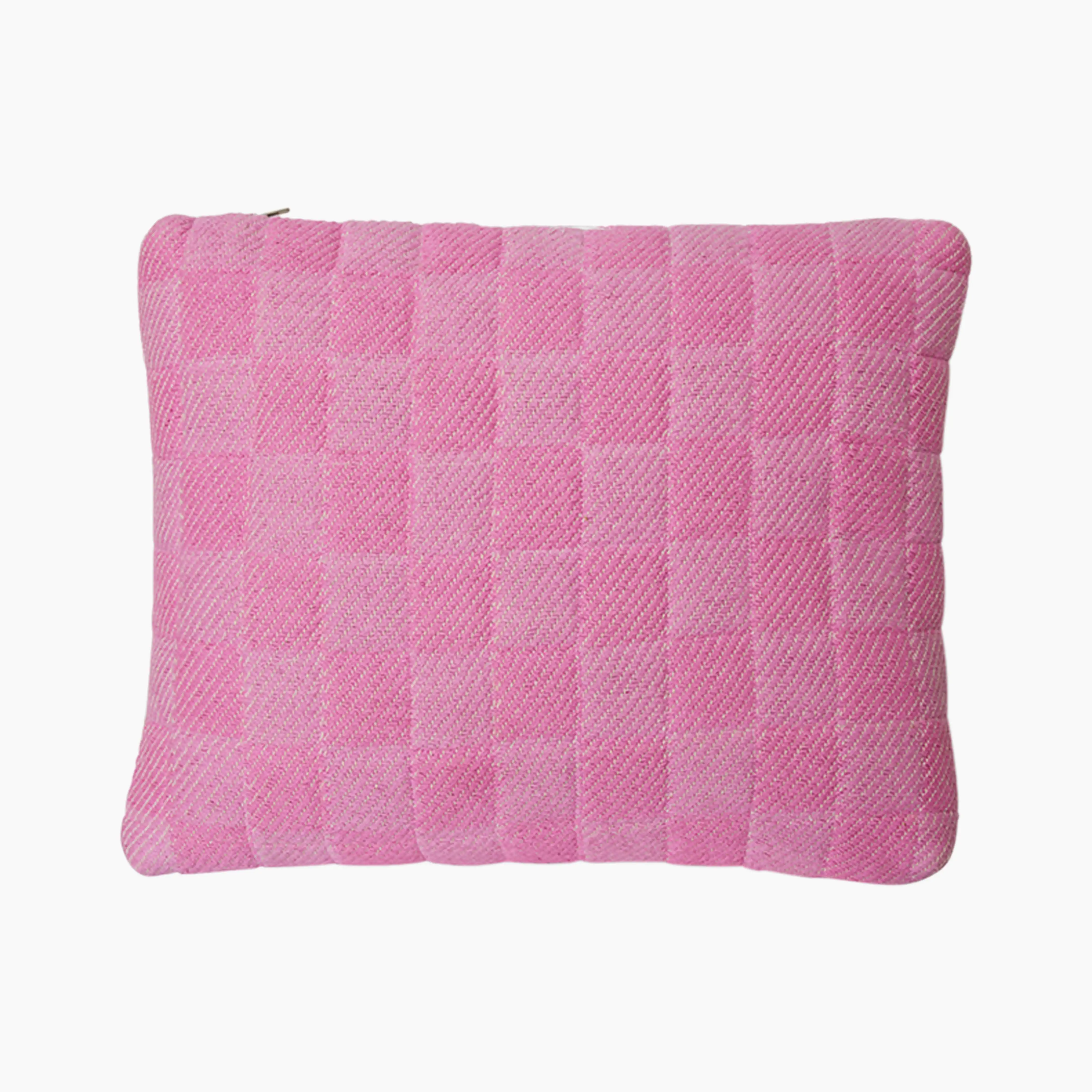 HKliving Checkered Rectangle Woven Cushion | Grapefruit - Image 3