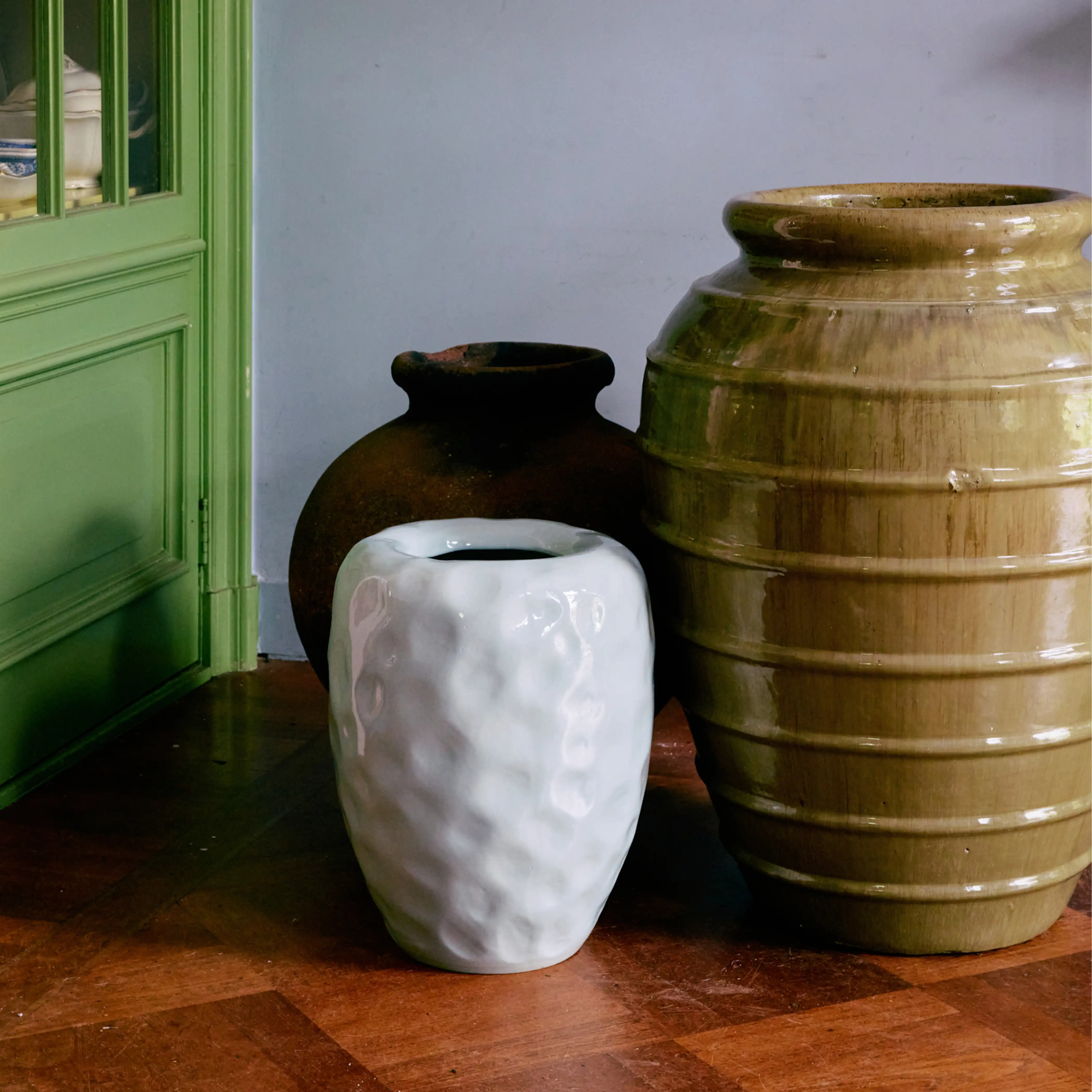 HKliving Earthenware Floor Vase | Mint - Image 3
