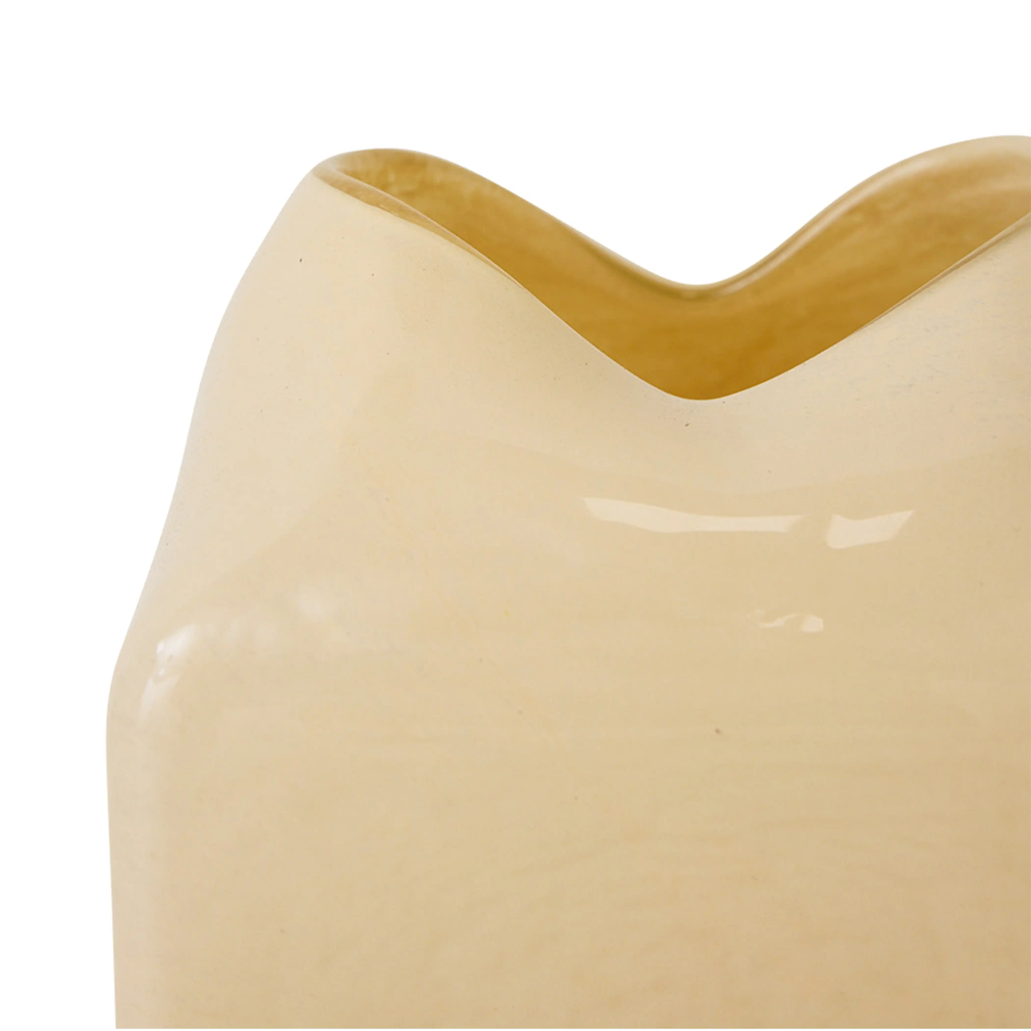 HKliving Forma Glass Vase | Cream - Image 4