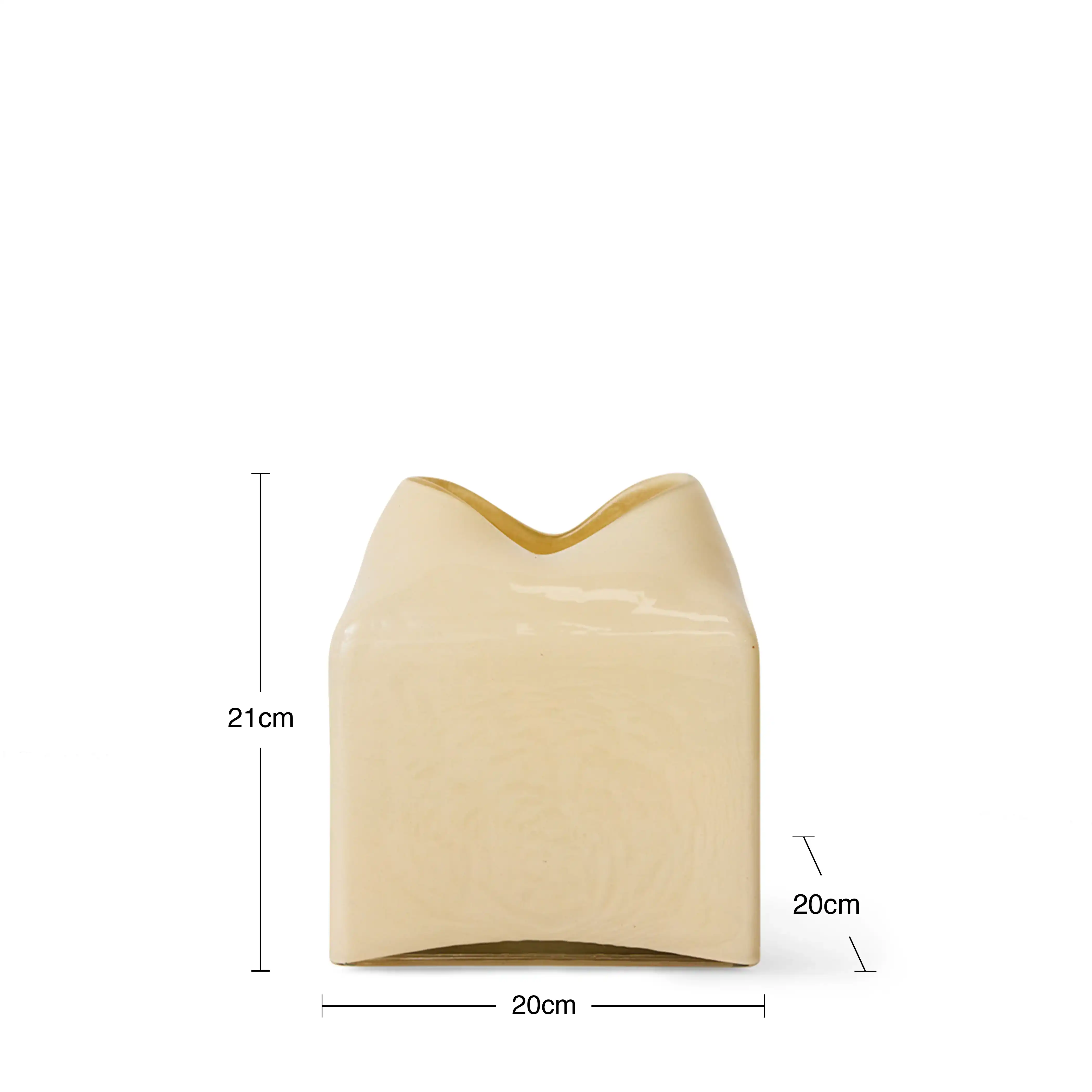 HKliving Forma Glass Vase | Cream - Image 5