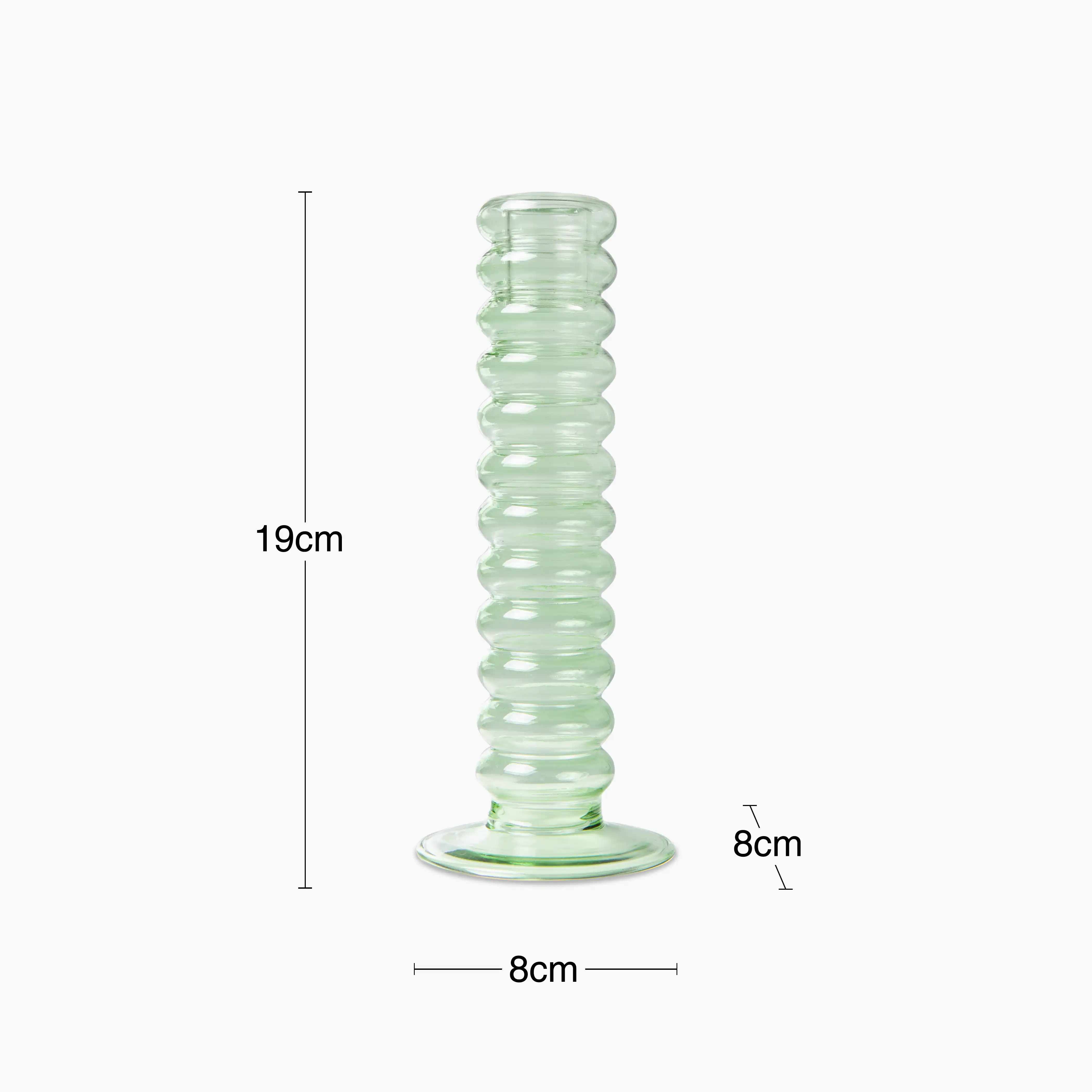HKliving Glass Candle Holder L | Mint Green - Image 6