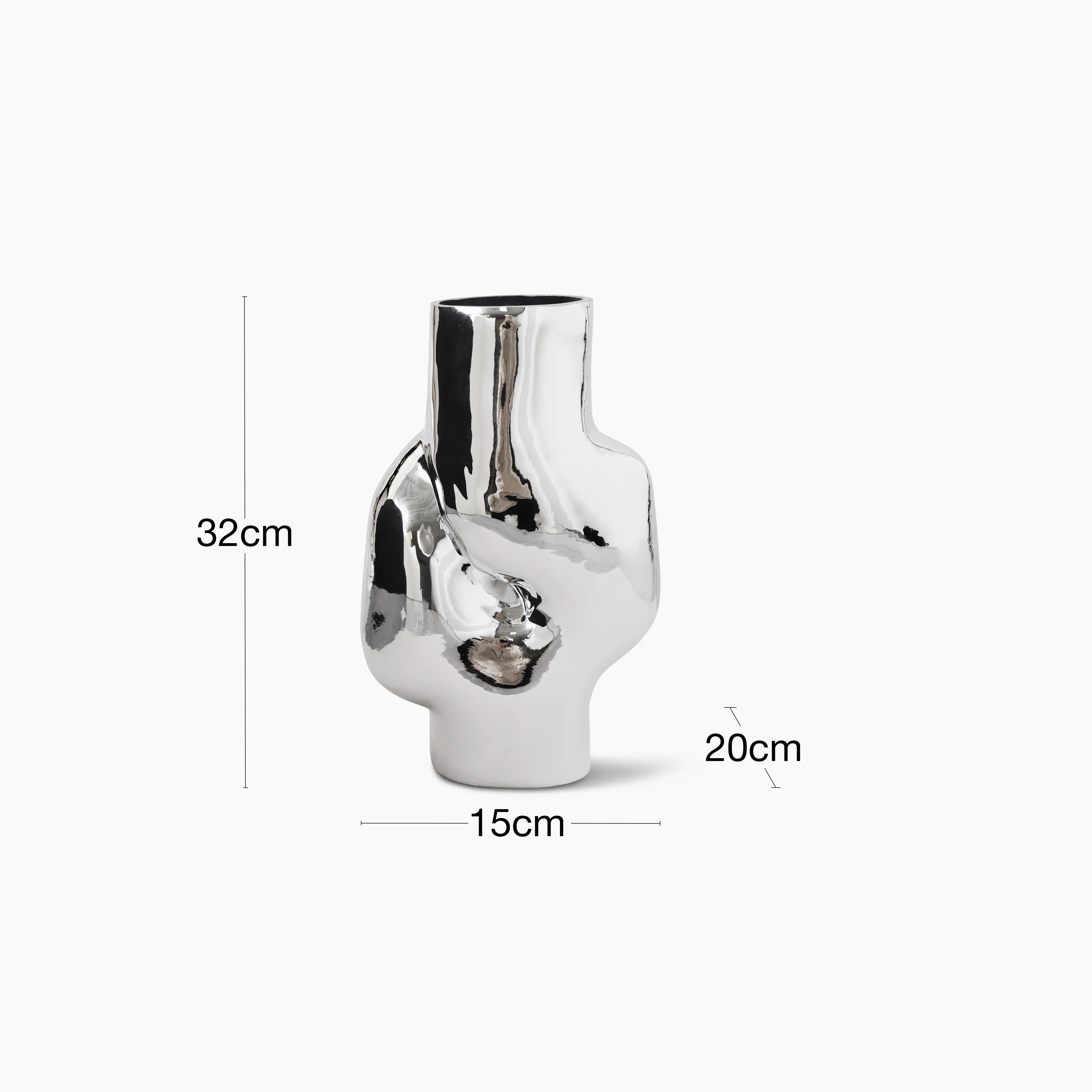 HKliving Glass Vase | Chrome - Image 5