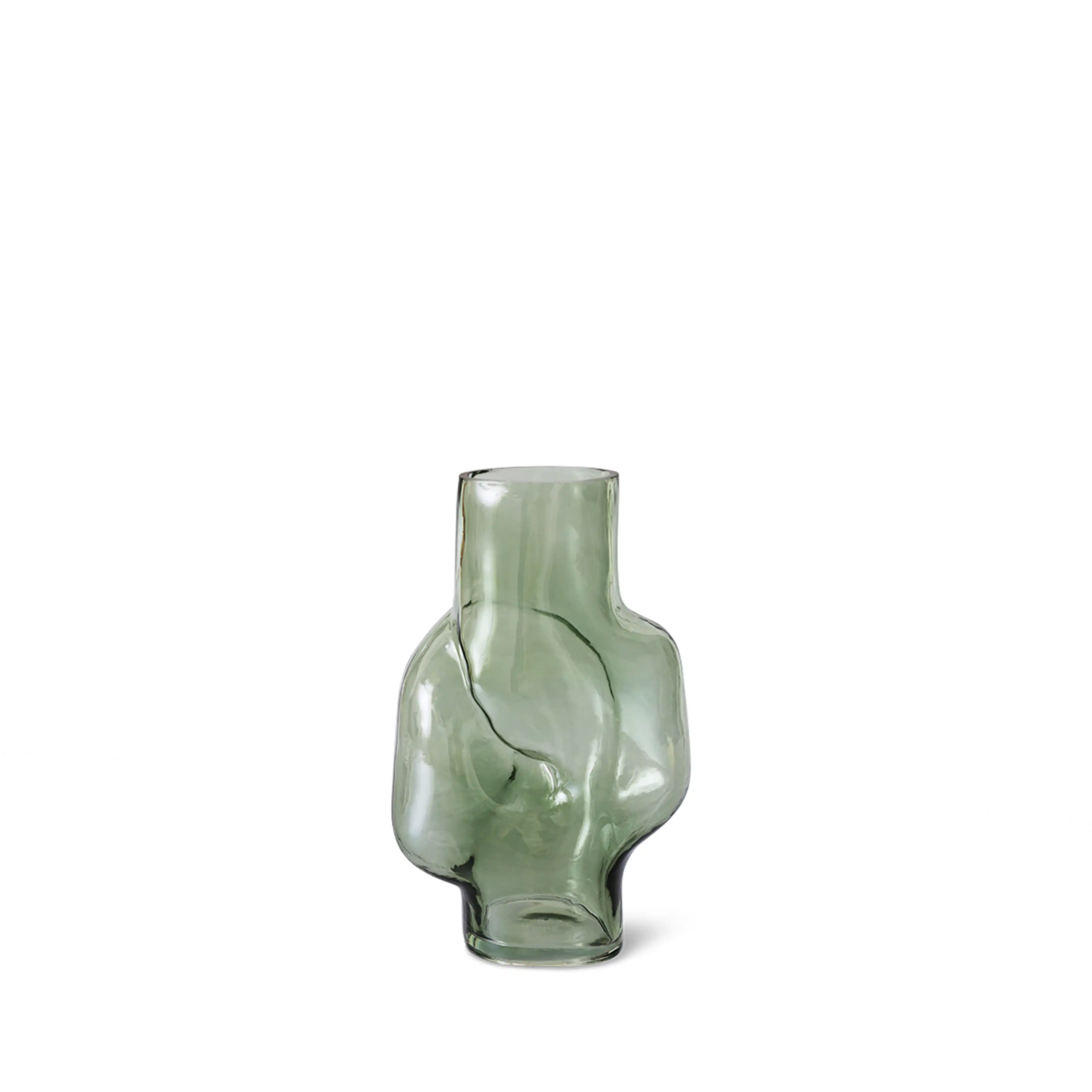 HKliving Gleam Glass High Vase | Olive - Image 2