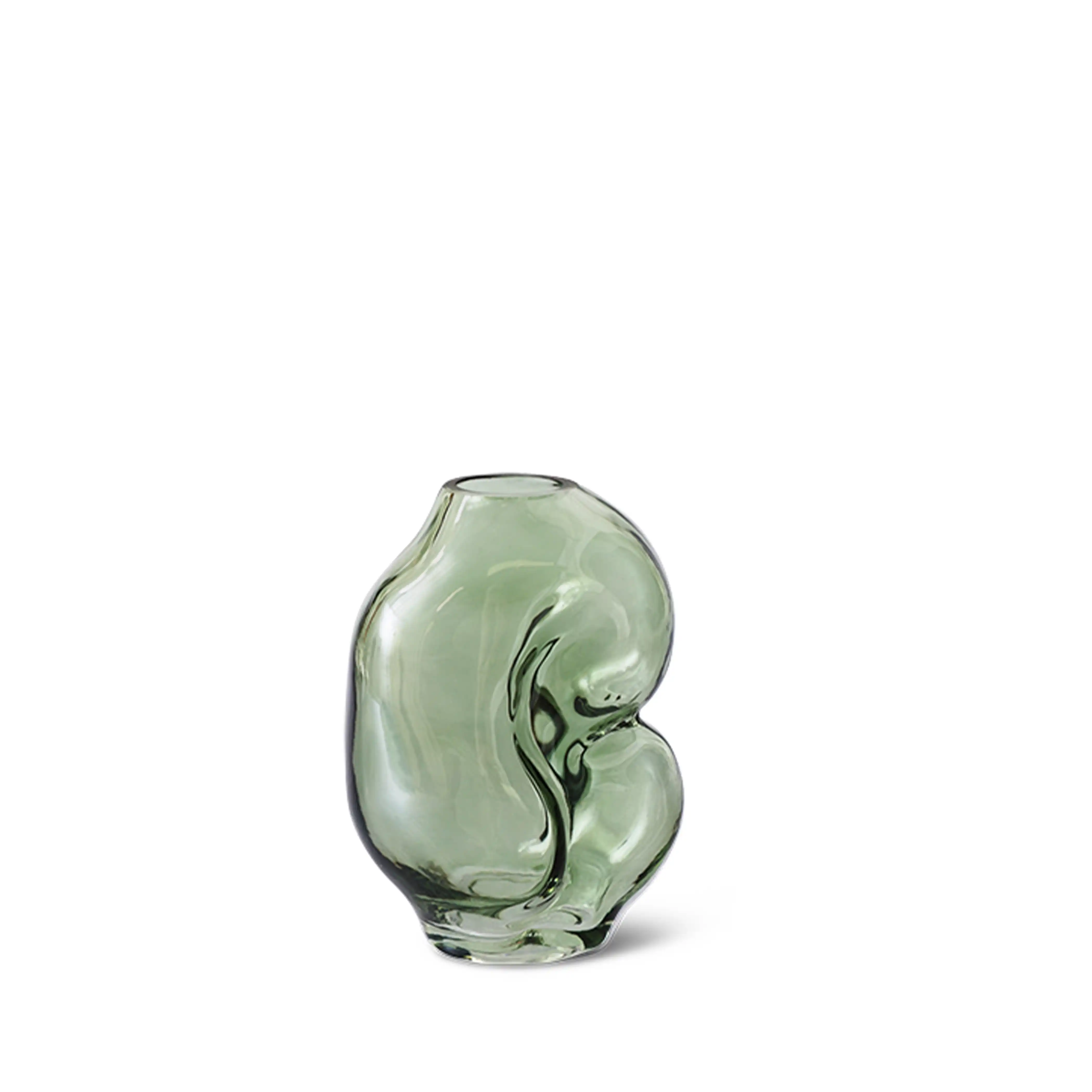 HKliving Gleam Glass Small Vase | Olive - Image 2