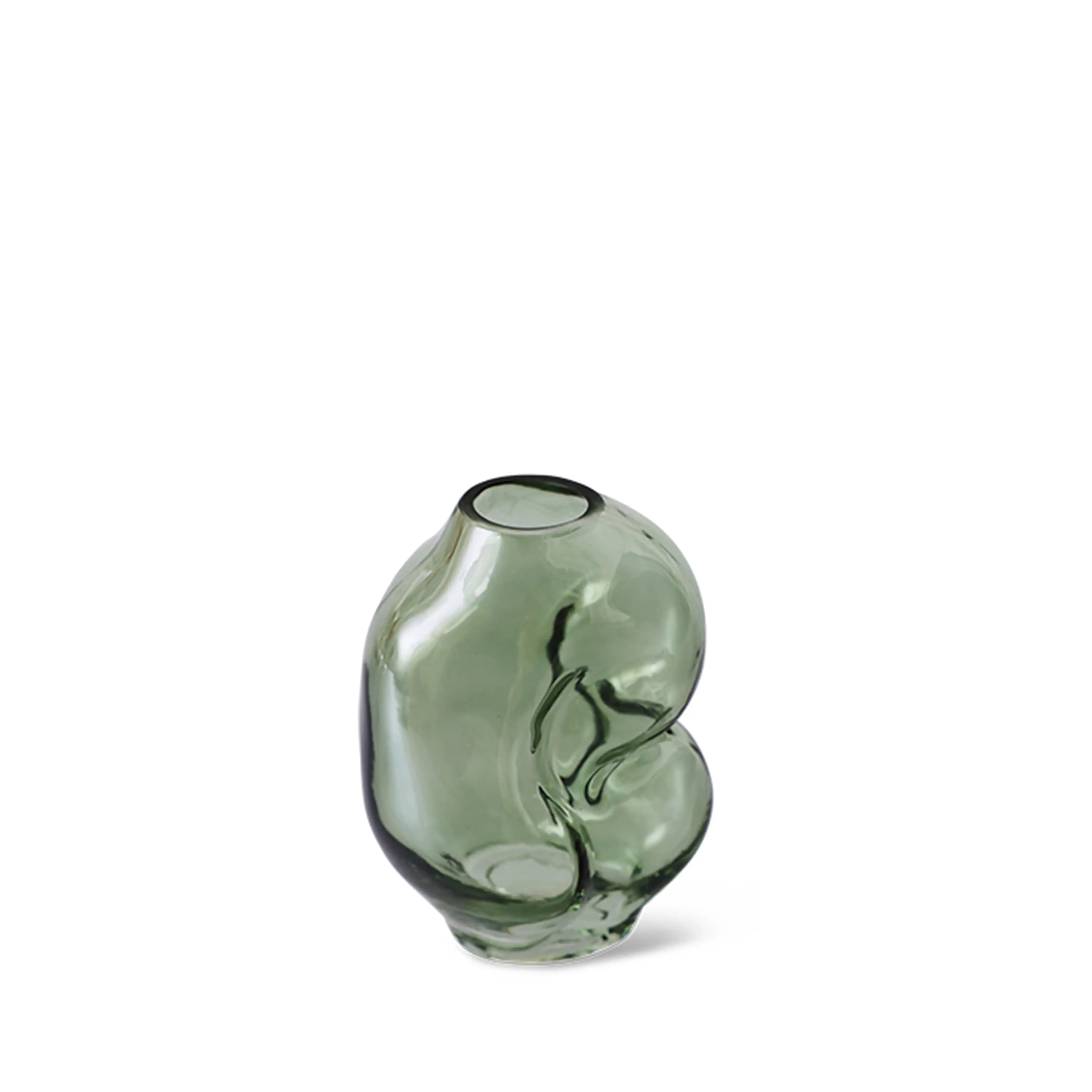 HKliving Gleam Glass Small Vase | Olive - Image 4