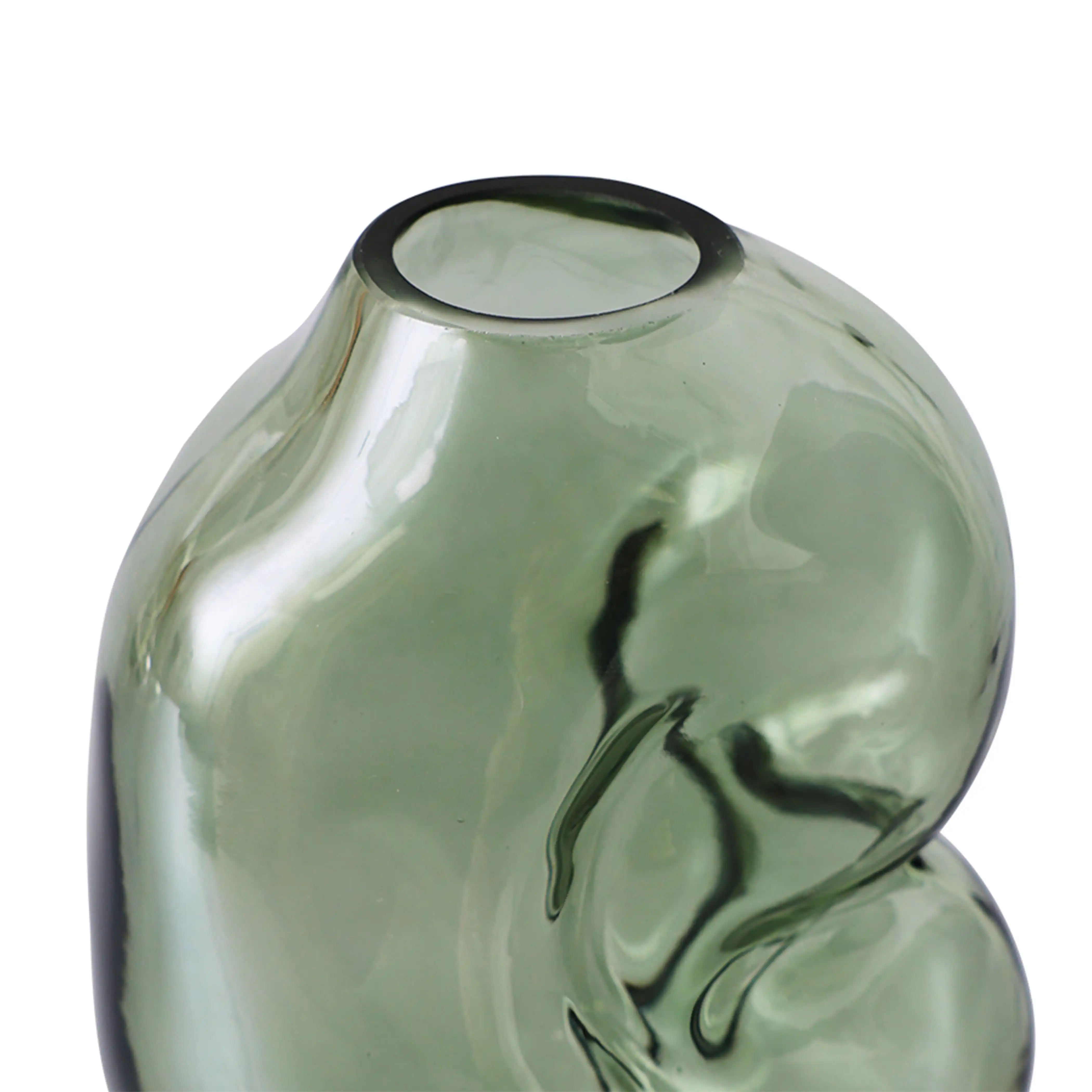 HKliving Gleam Glass Small Vase | Olive - Image 5