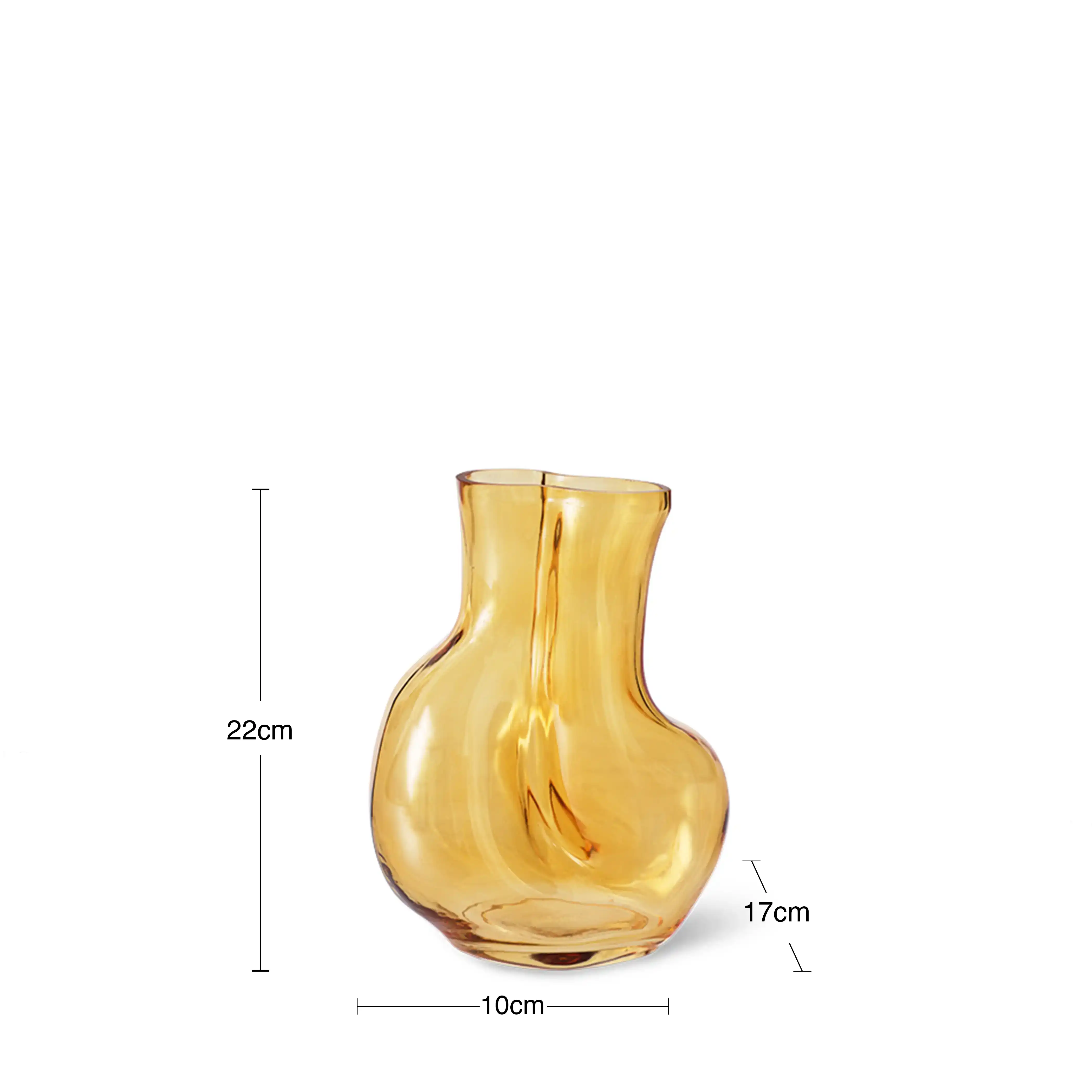 HKliving Gleam Glass Vase | Amber - Image 5
