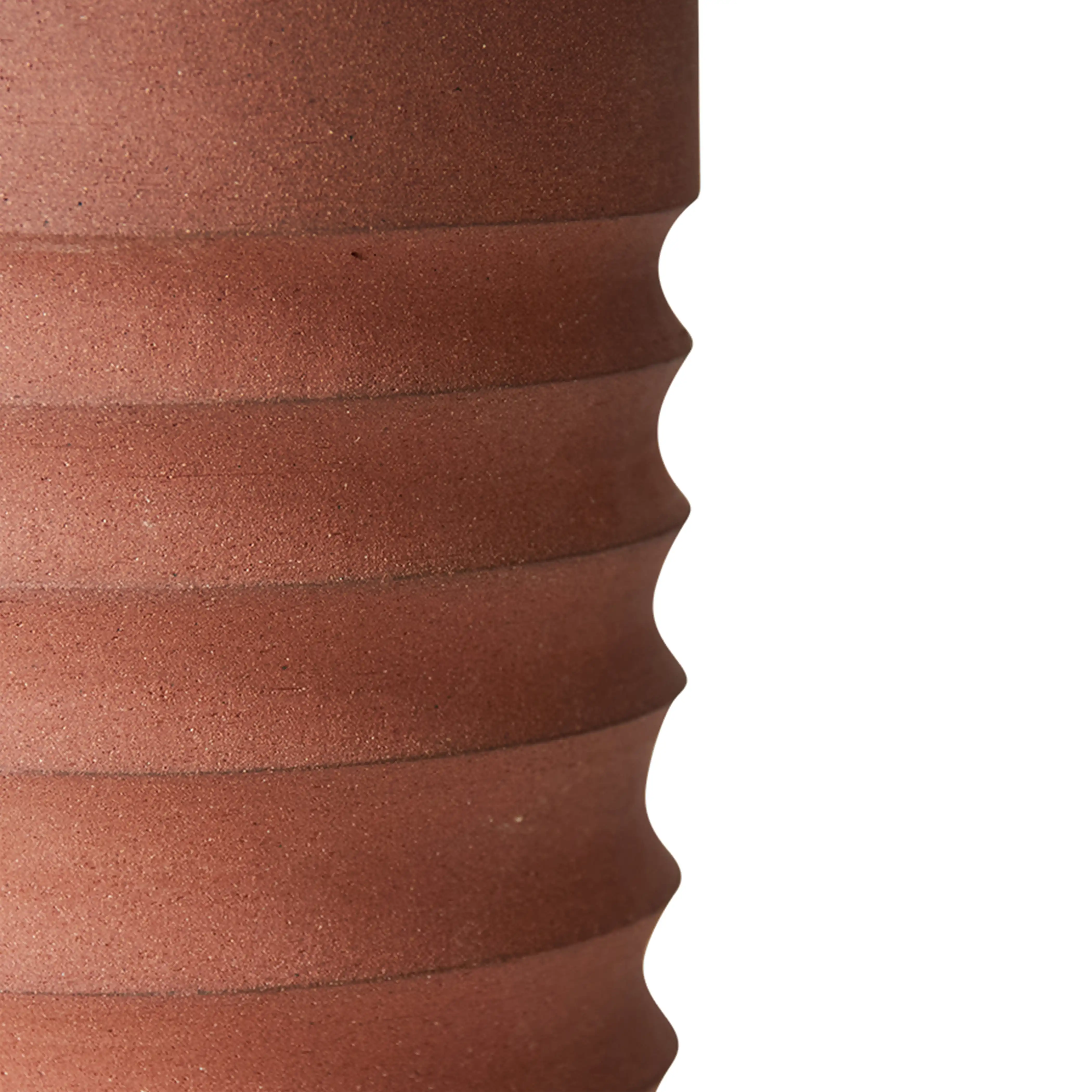 HKliving Handcarved Tube Vase | Terracotta - Image 5