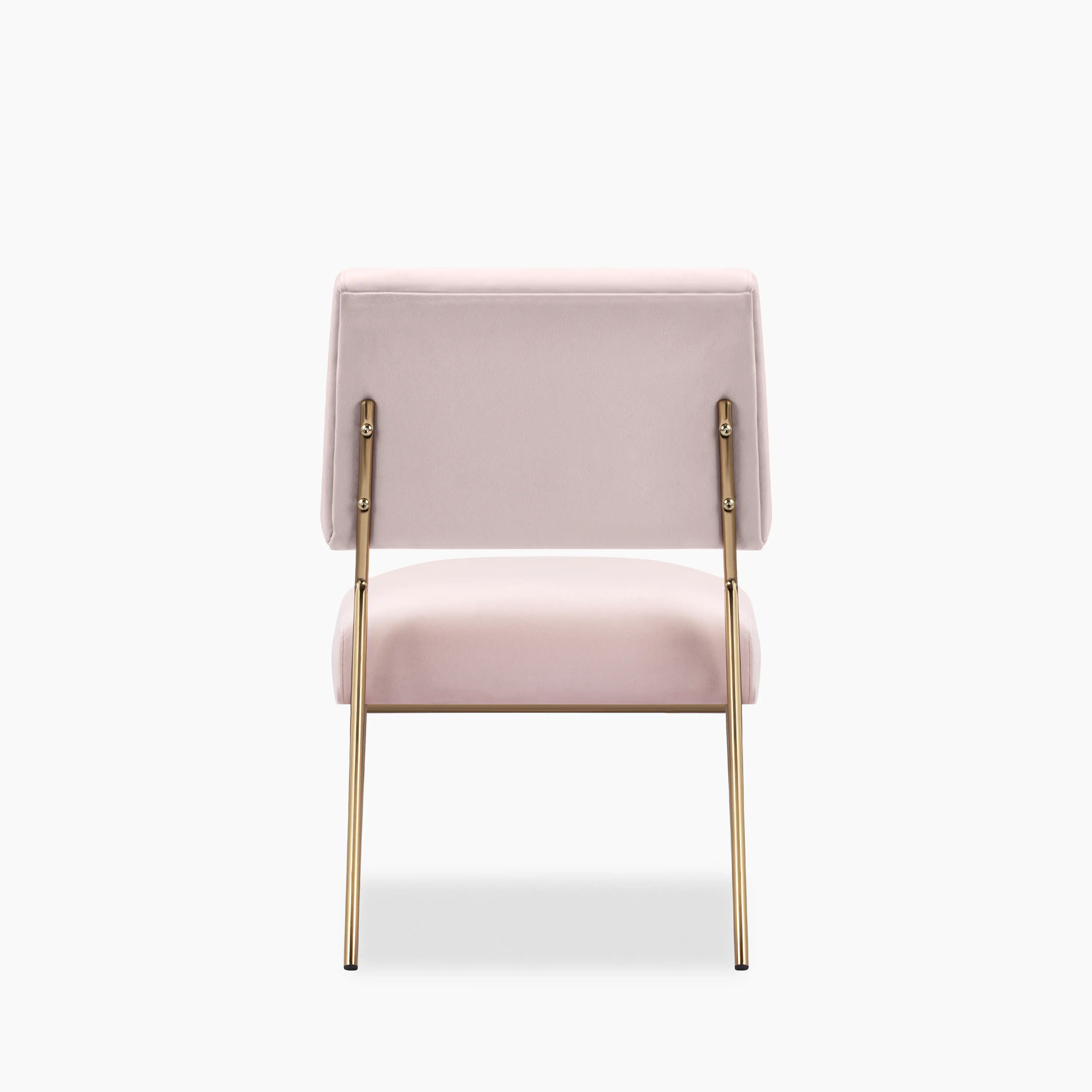 Holly Accent Chair | Light Pink Velvet & Brass - Image 5