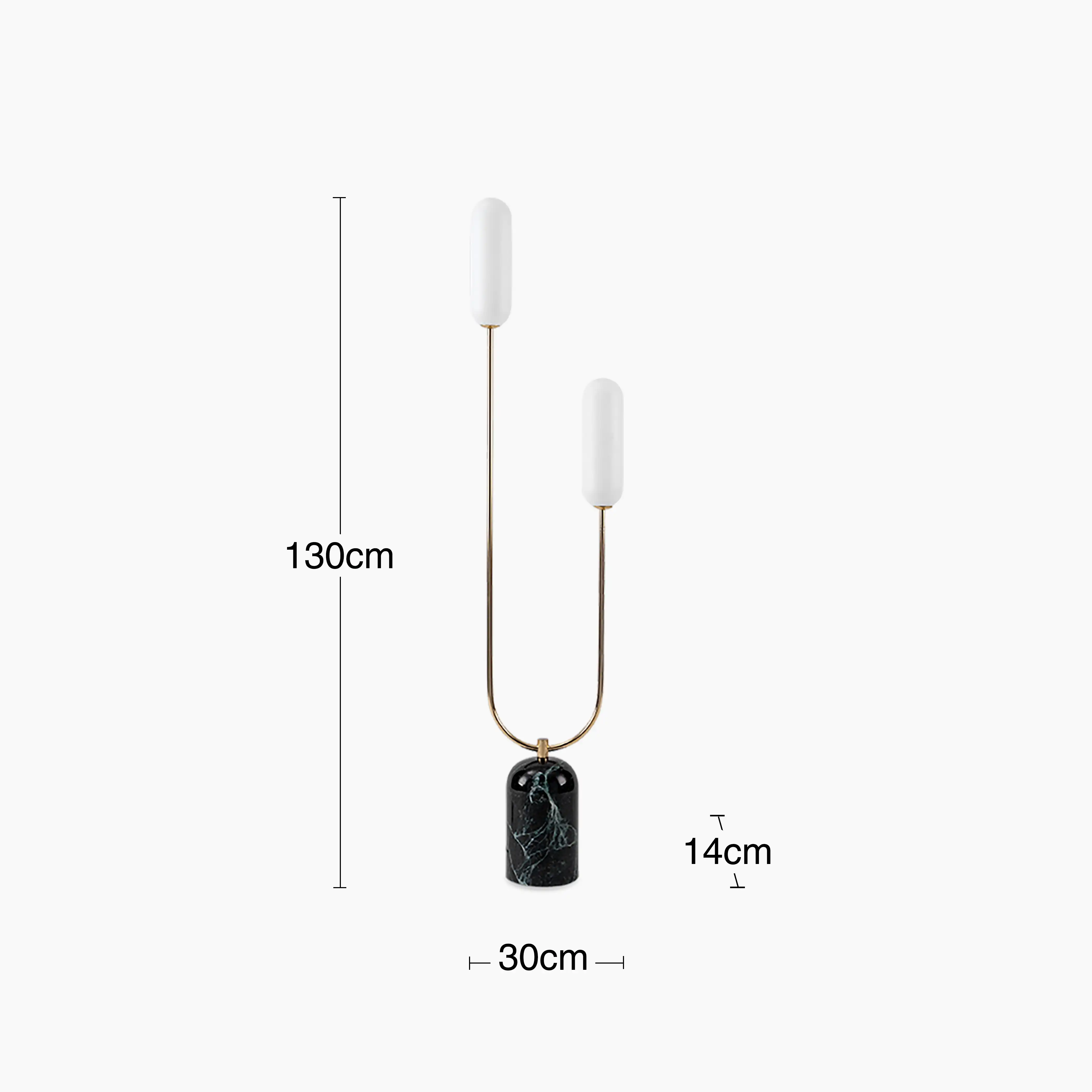 houseof 2 Light Curve Floor Lamp | Olive Green Marble - Image 11