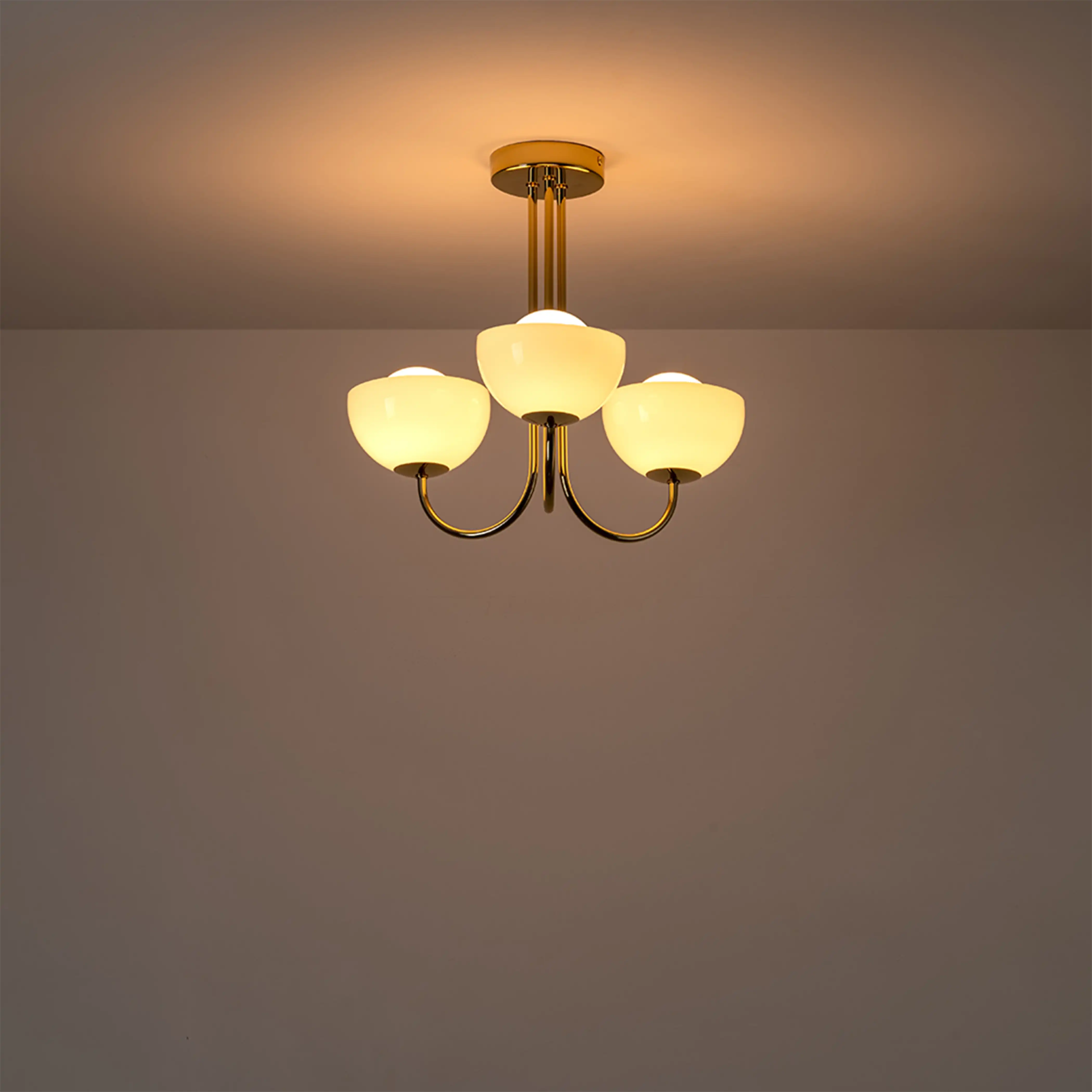 houseof 3 Light Bowl Ceiling Light | Brass - Image 5