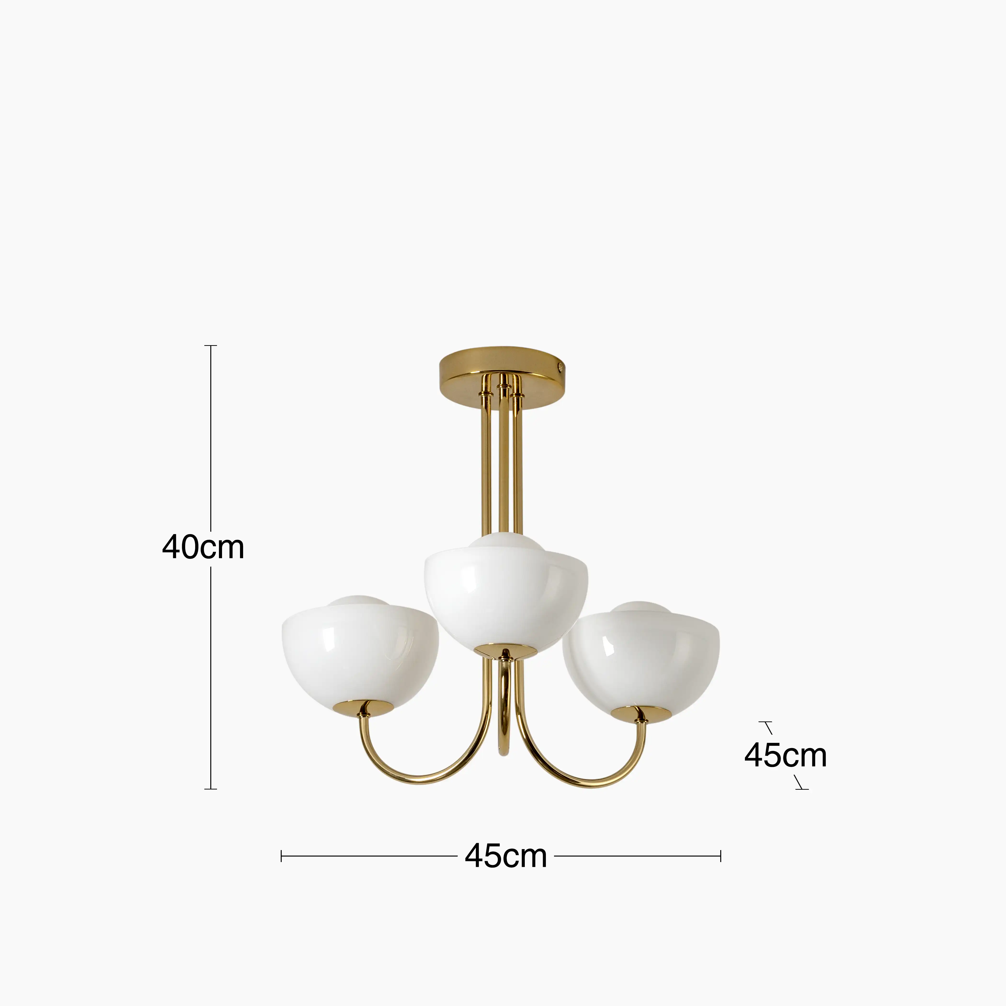 houseof 3 Light Bowl Ceiling Light | Brass - Image 9