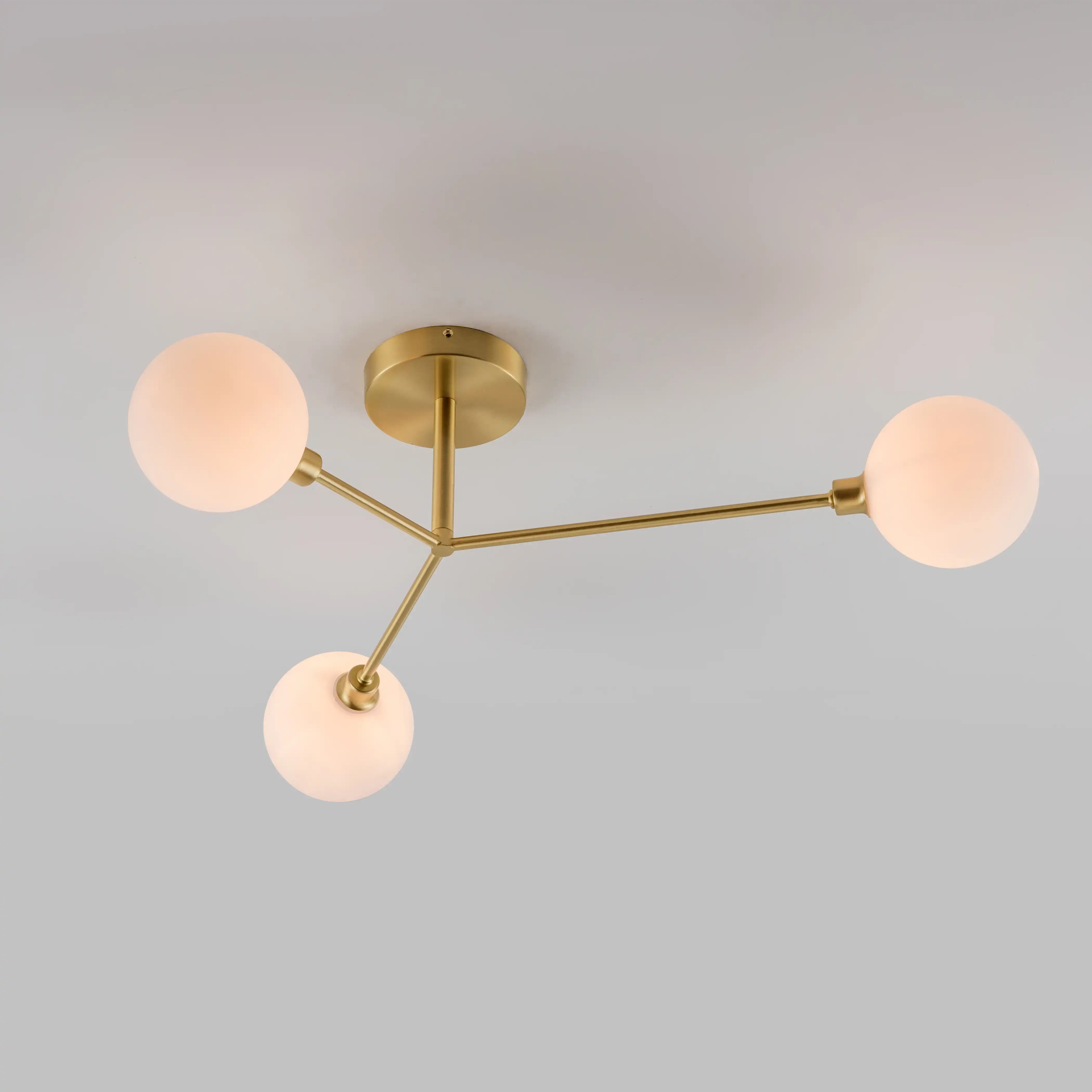 houseof 3 Light Flush Ceiling Light | Brass - Image 3