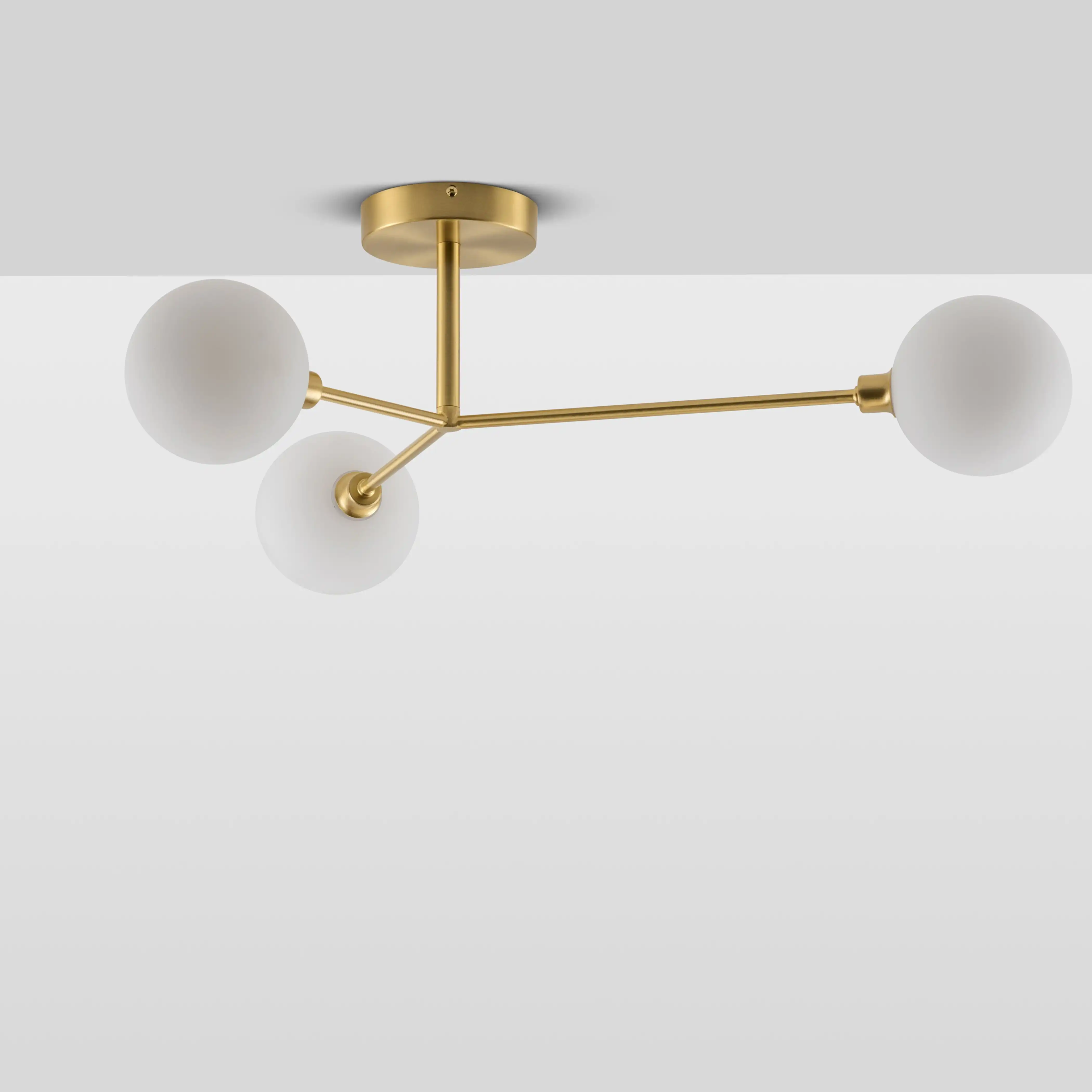 houseof 3 Light Flush Ceiling Light | Brass - Image 5