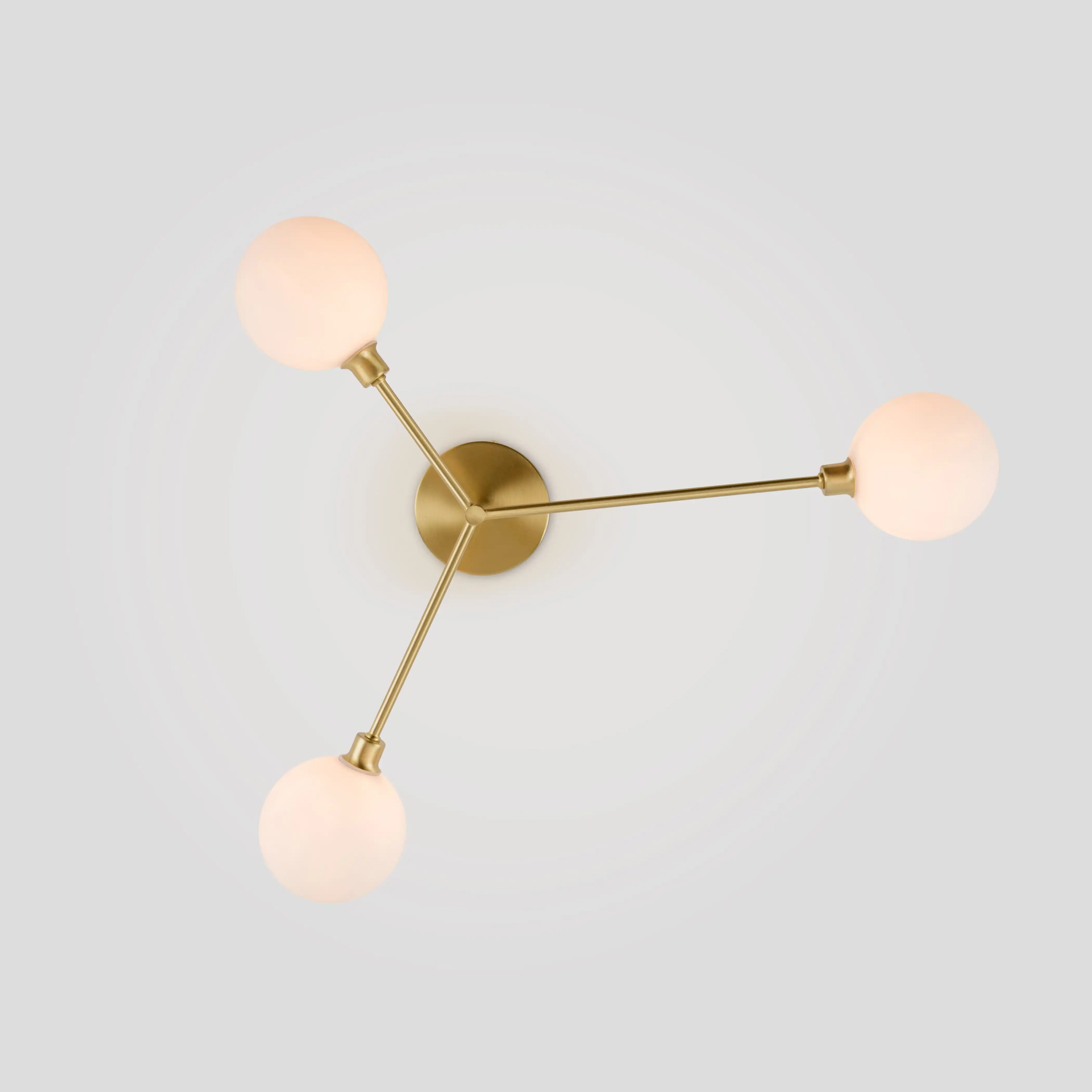 houseof 3 Light Flush Ceiling Light | Brass - Image 6