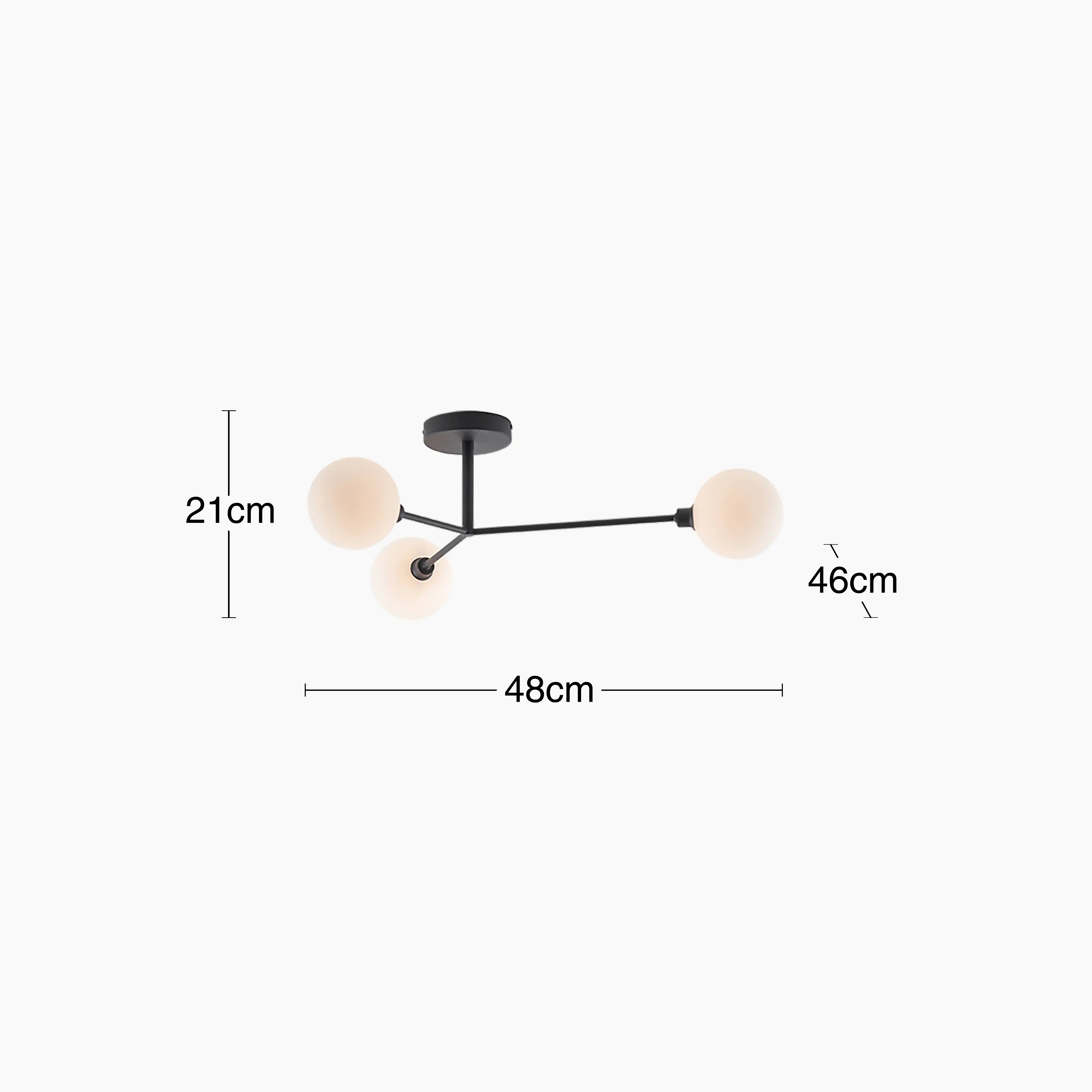 houseof 3 Light Flush Ceiling Light | Charcoal - Image 8