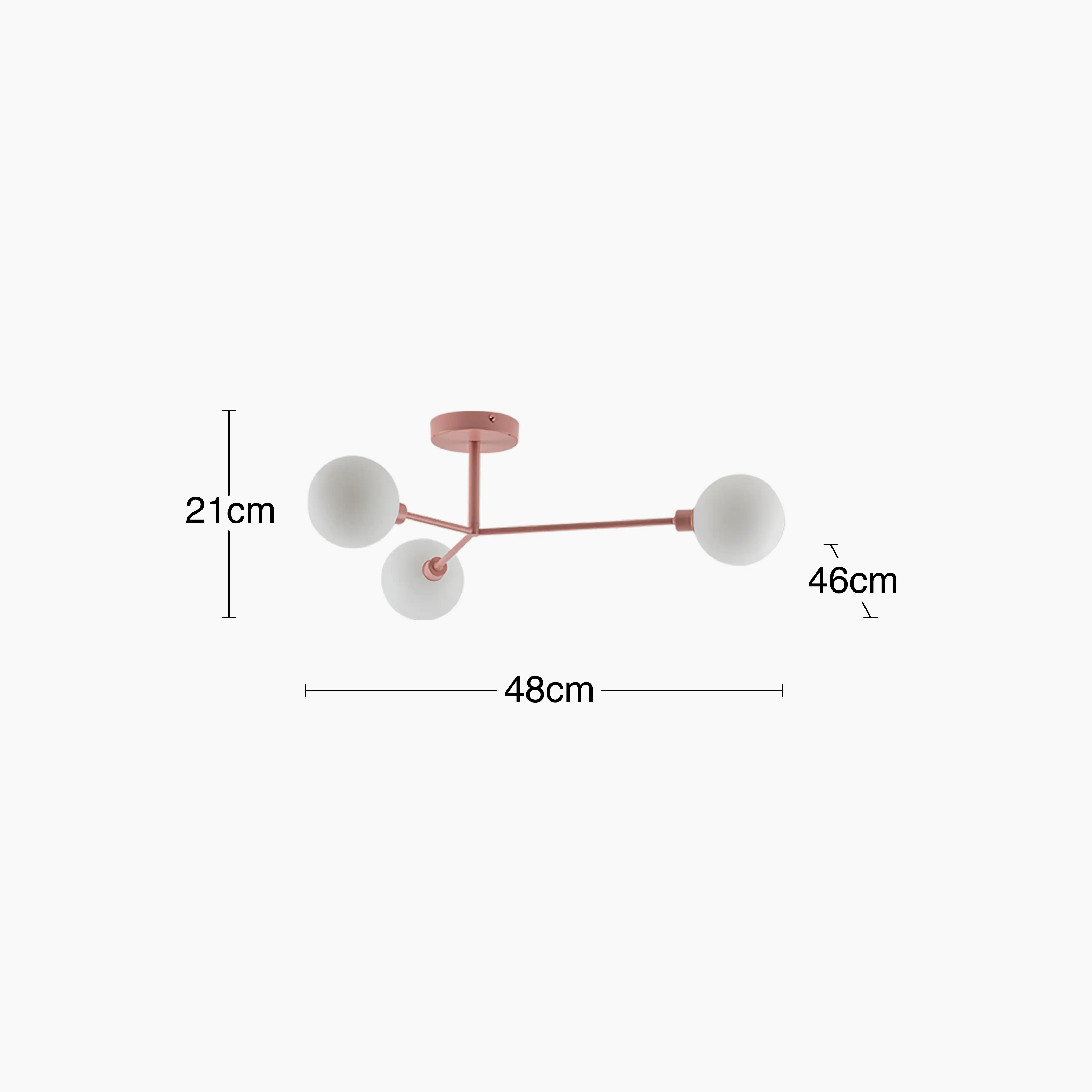 houseof 3 Light Flush Ceiling Light | Pink - Image 8
