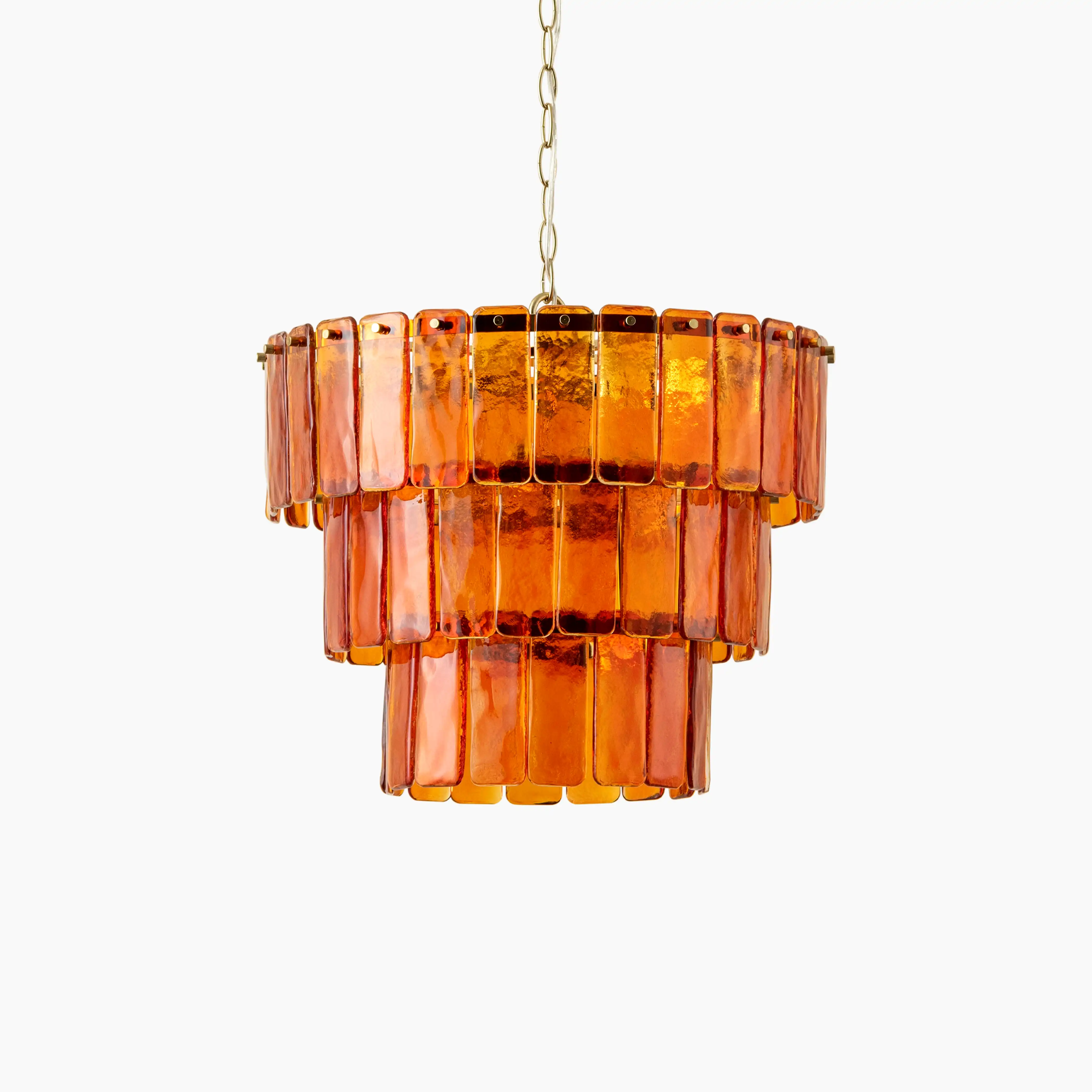 houseof Glass 3 Tiered Chandelier | Amber Orange - Image 10