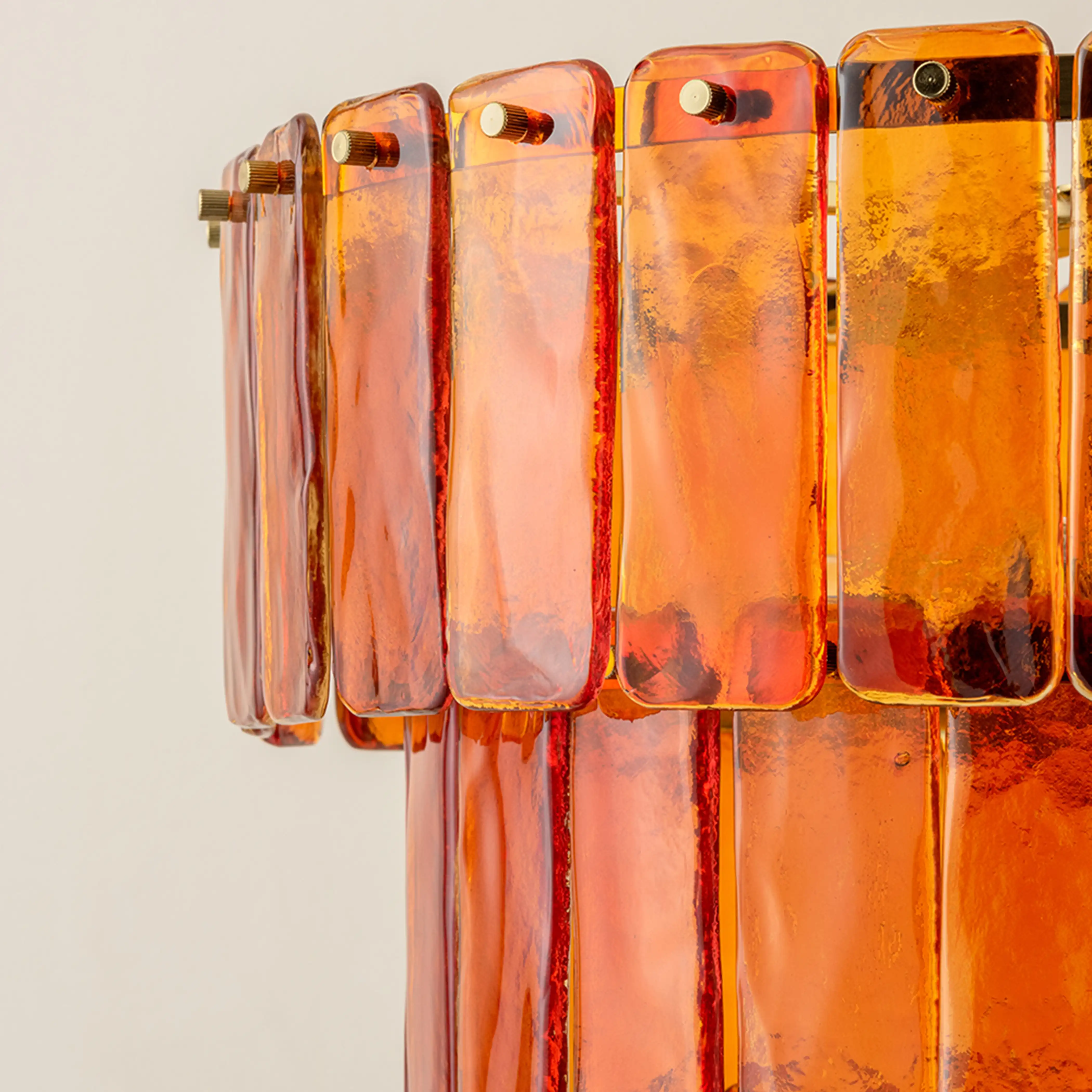 houseof Glass 3 Tiered Chandelier | Amber Orange - Image 5