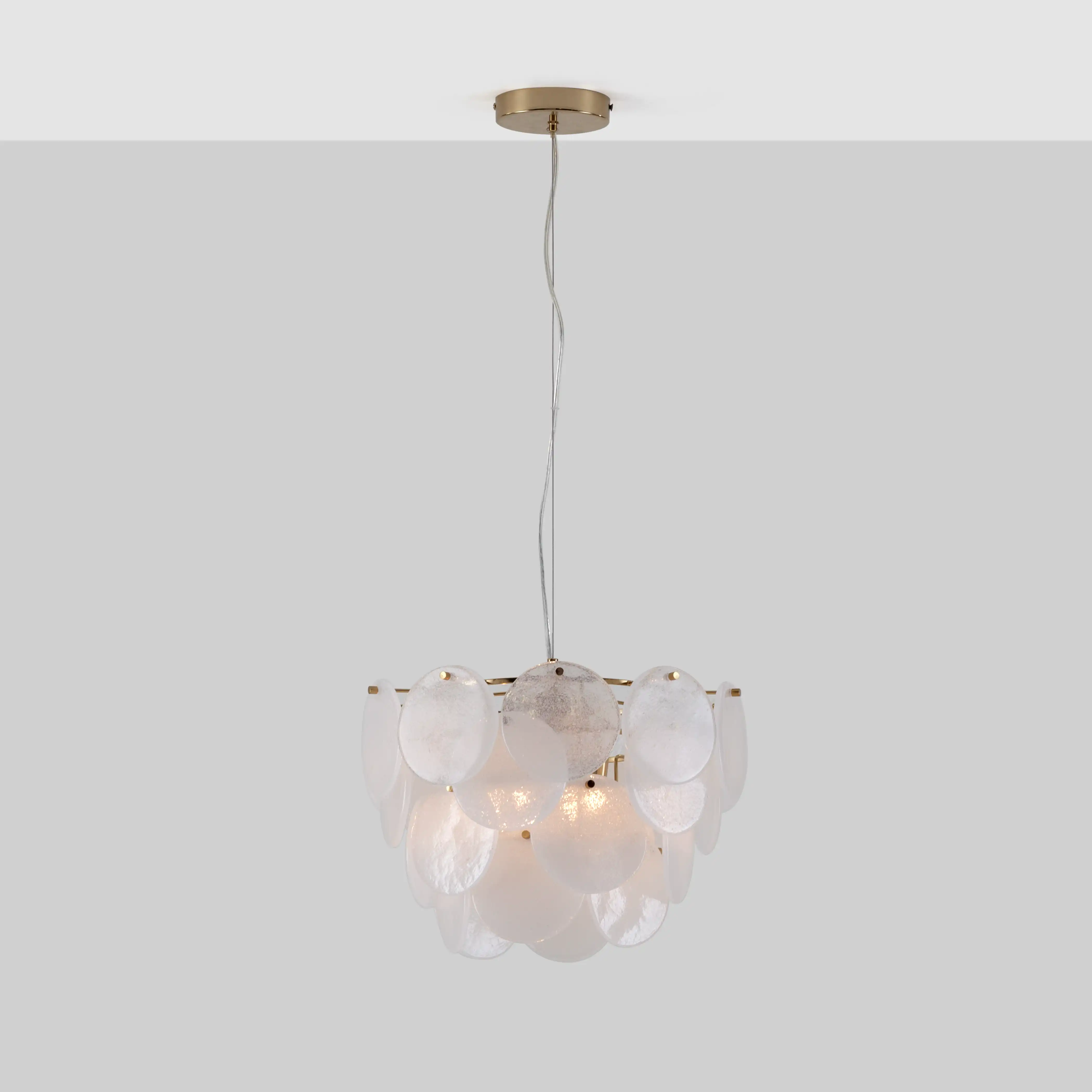 houseof Glass Disk Chandelier Ceiling Light | White - Image 4
