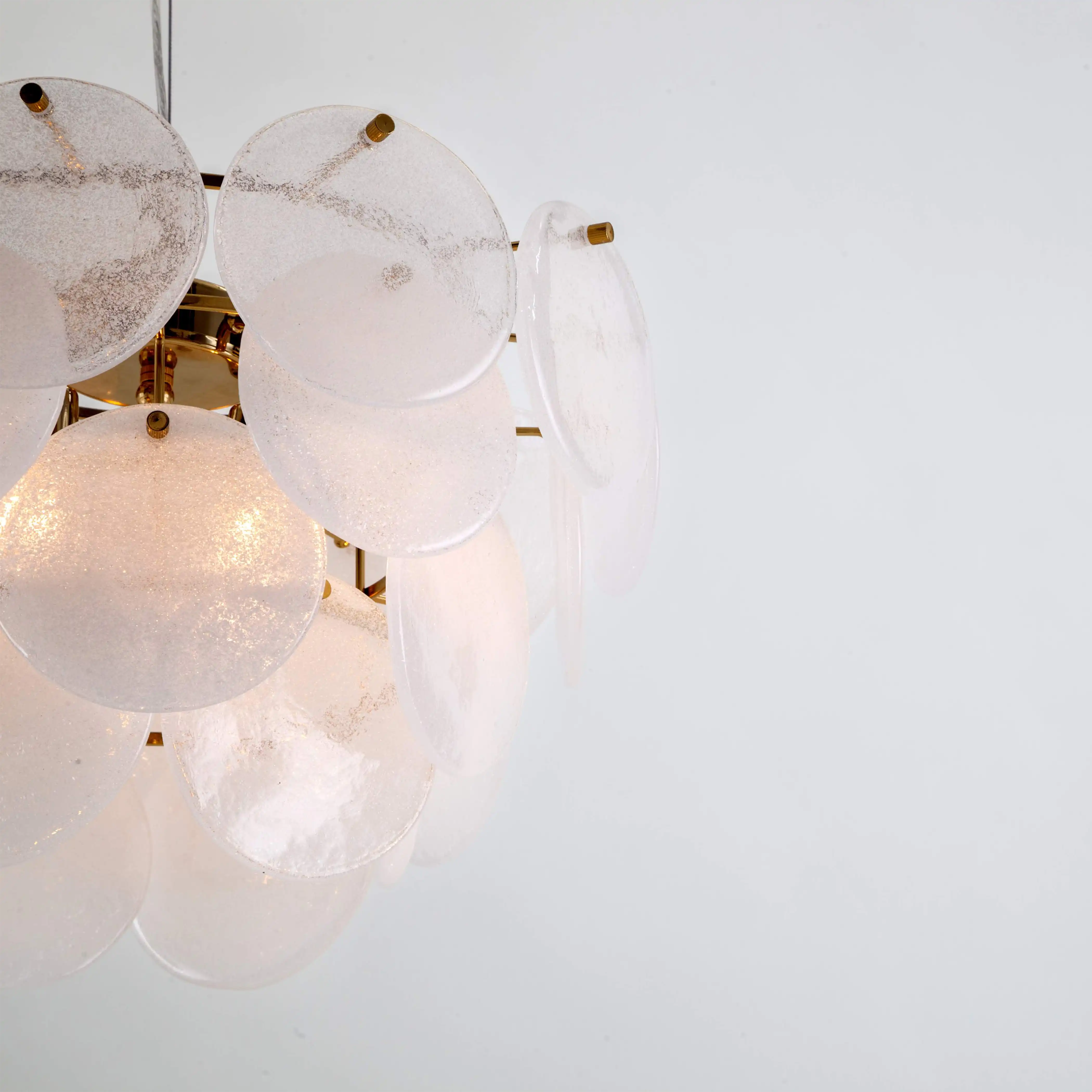 houseof Glass Disk Chandelier Ceiling Light | White - Image 5