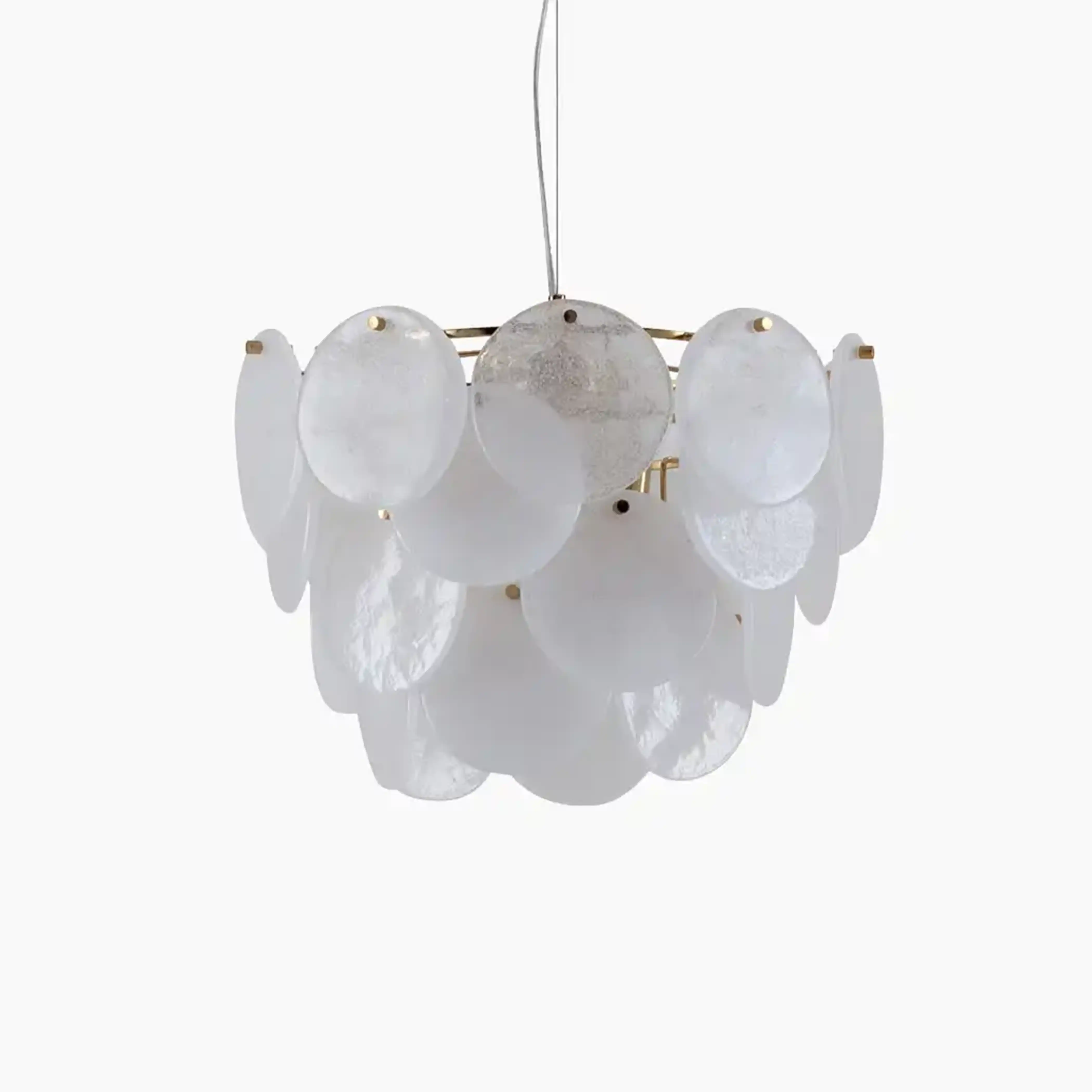 houseof Glass Disk Chandelier Ceiling Light | White - Image 7