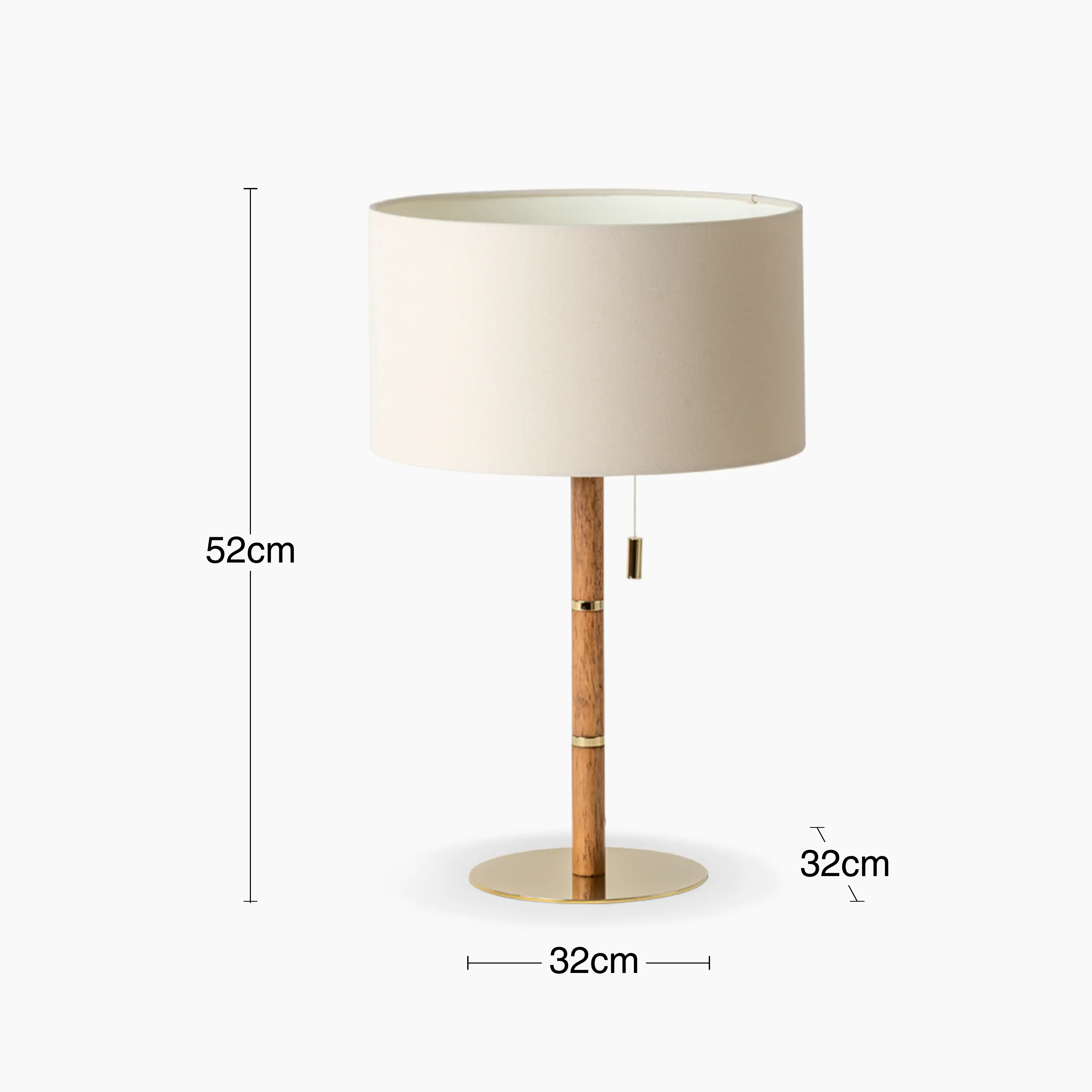 houseof Wooden Table Lamp | Natural Linen & Brass - Image 6