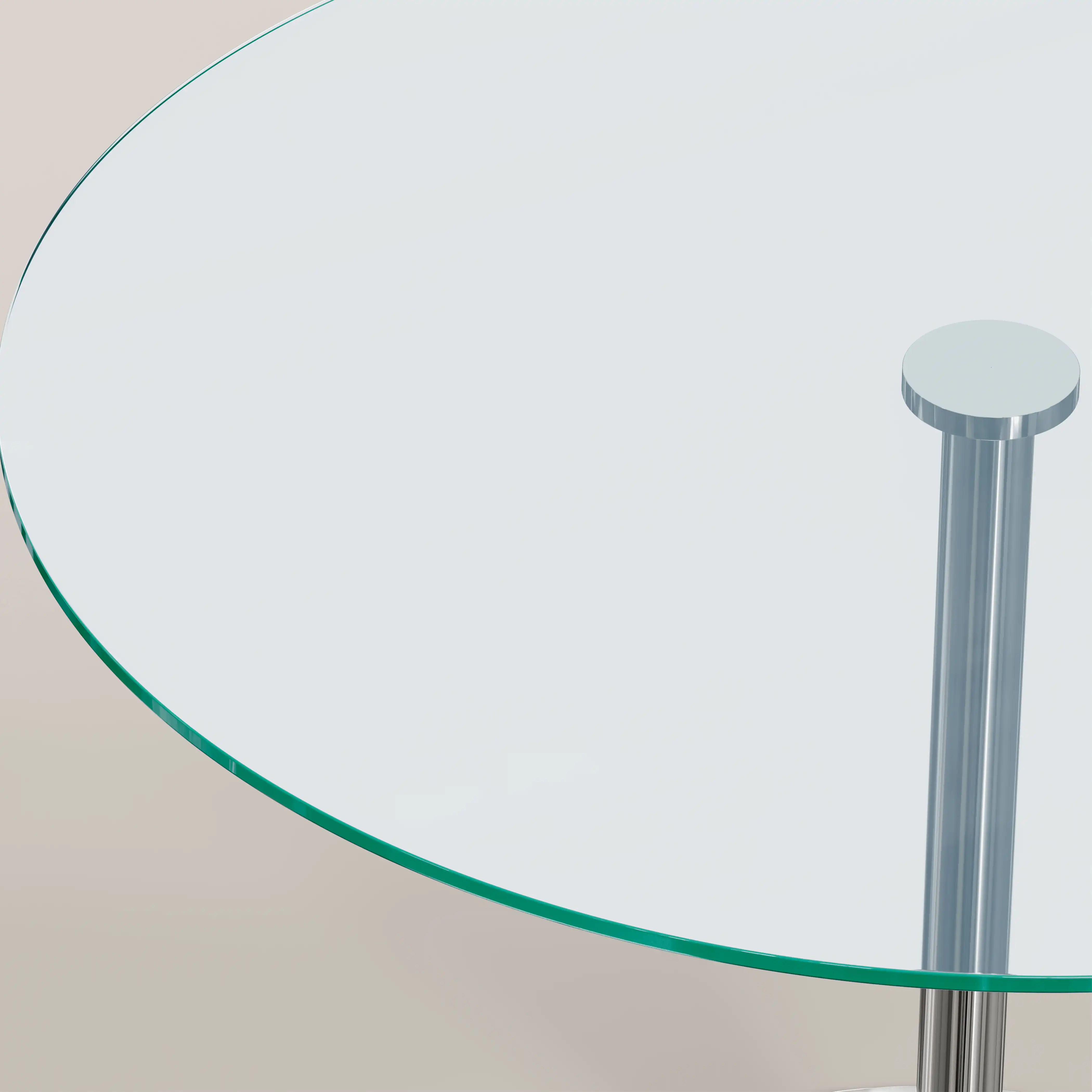 Ida 2 Seat Round Dining Table | Glass & Chrome - Image 5