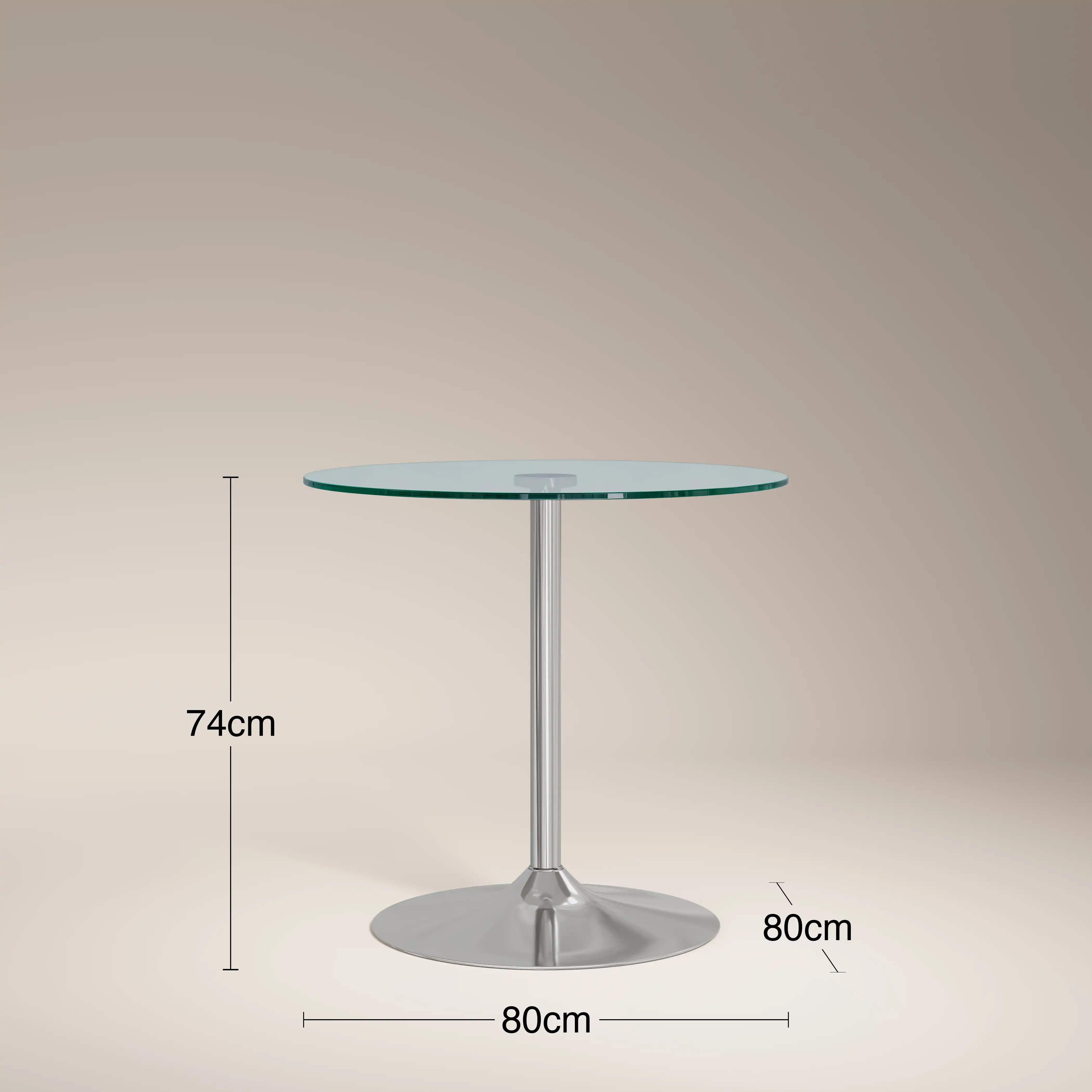 Ida 2 Seat Round Dining Table | Glass & Chrome - Image 7
