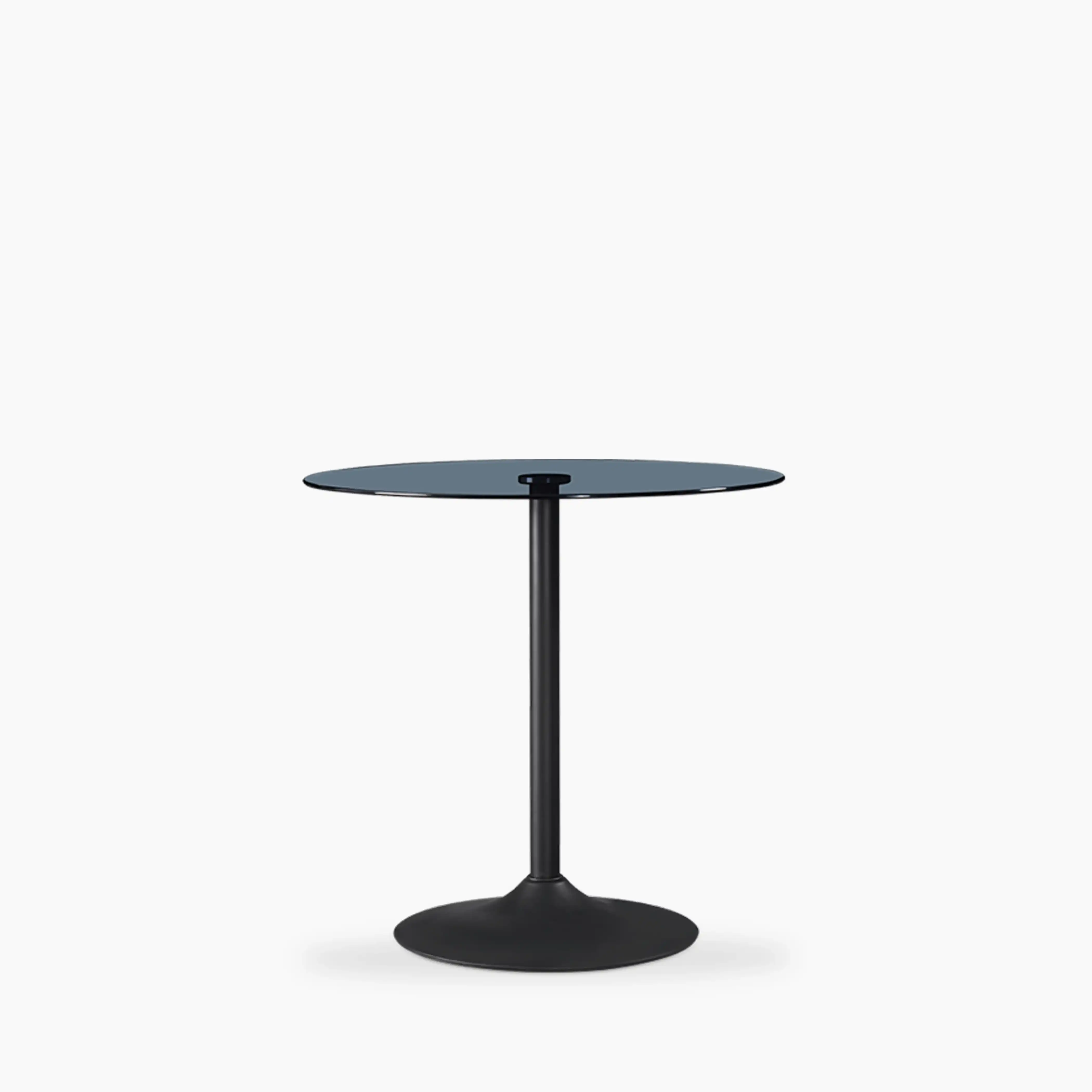 Ida 2 Seat Round Dining Table | Smoked Glass & Black - Image 2