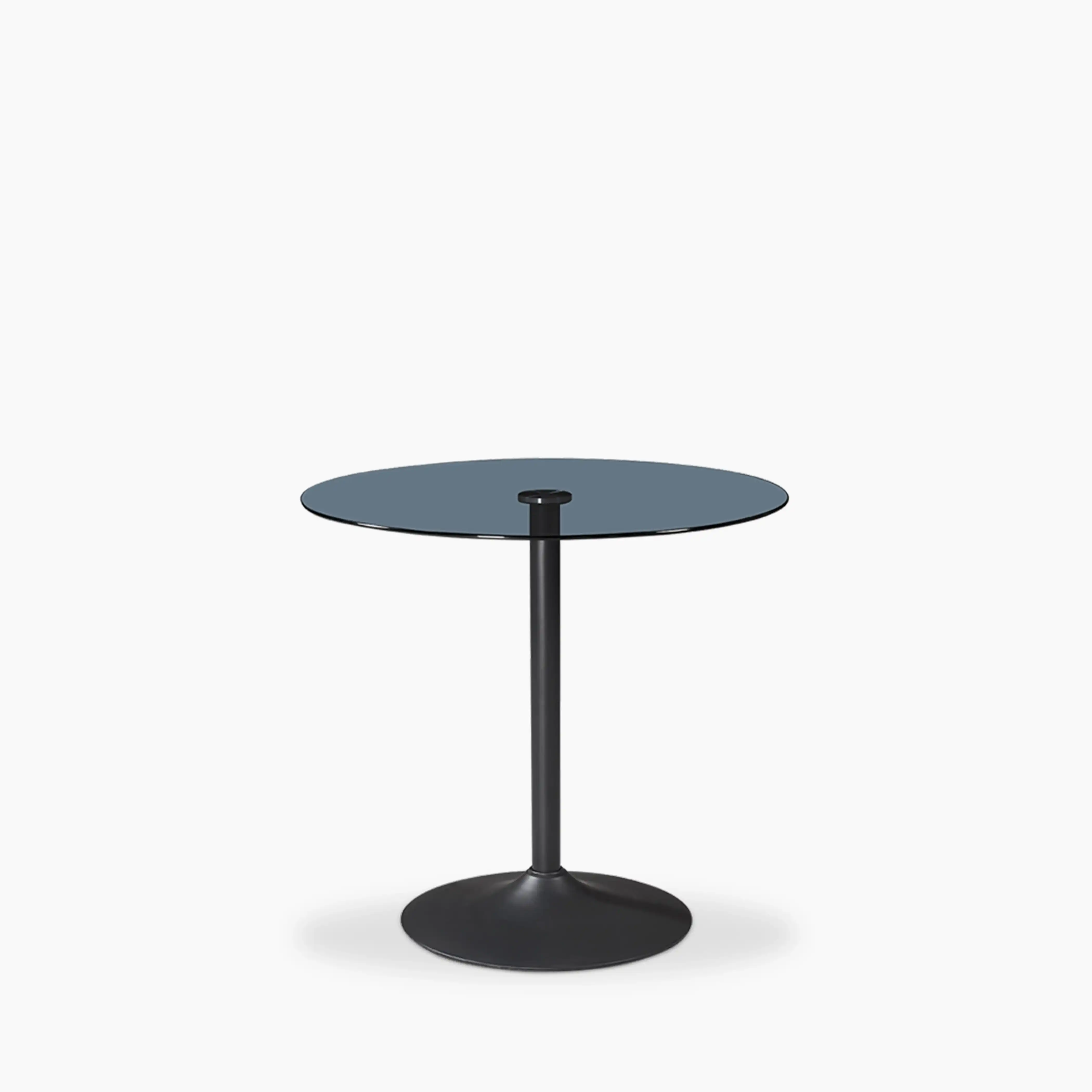 Ida 2 Seat Round Dining Table | Smoked Glass & Black - Image 3