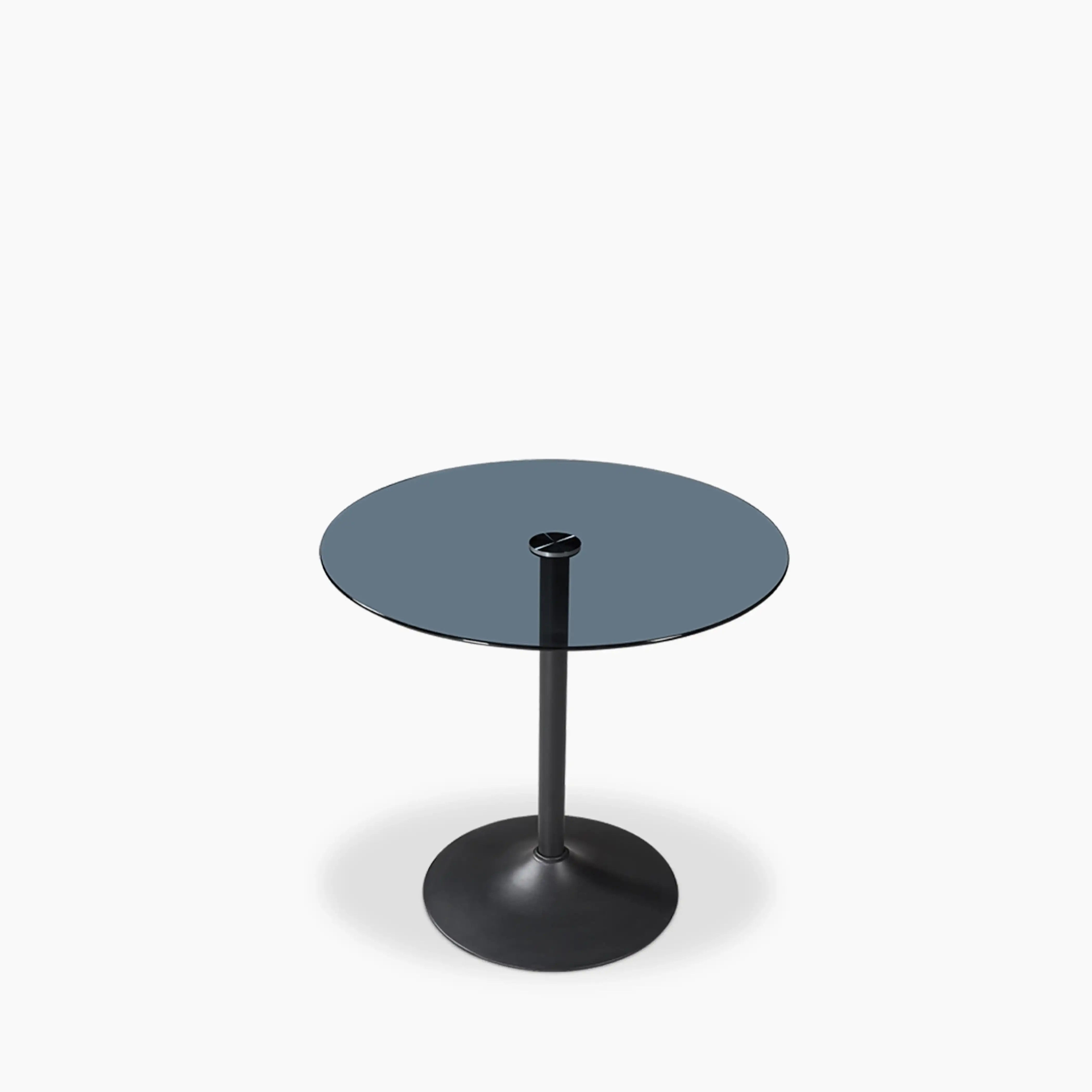 Ida 2 Seat Round Dining Table | Smoked Glass & Black - Image 4