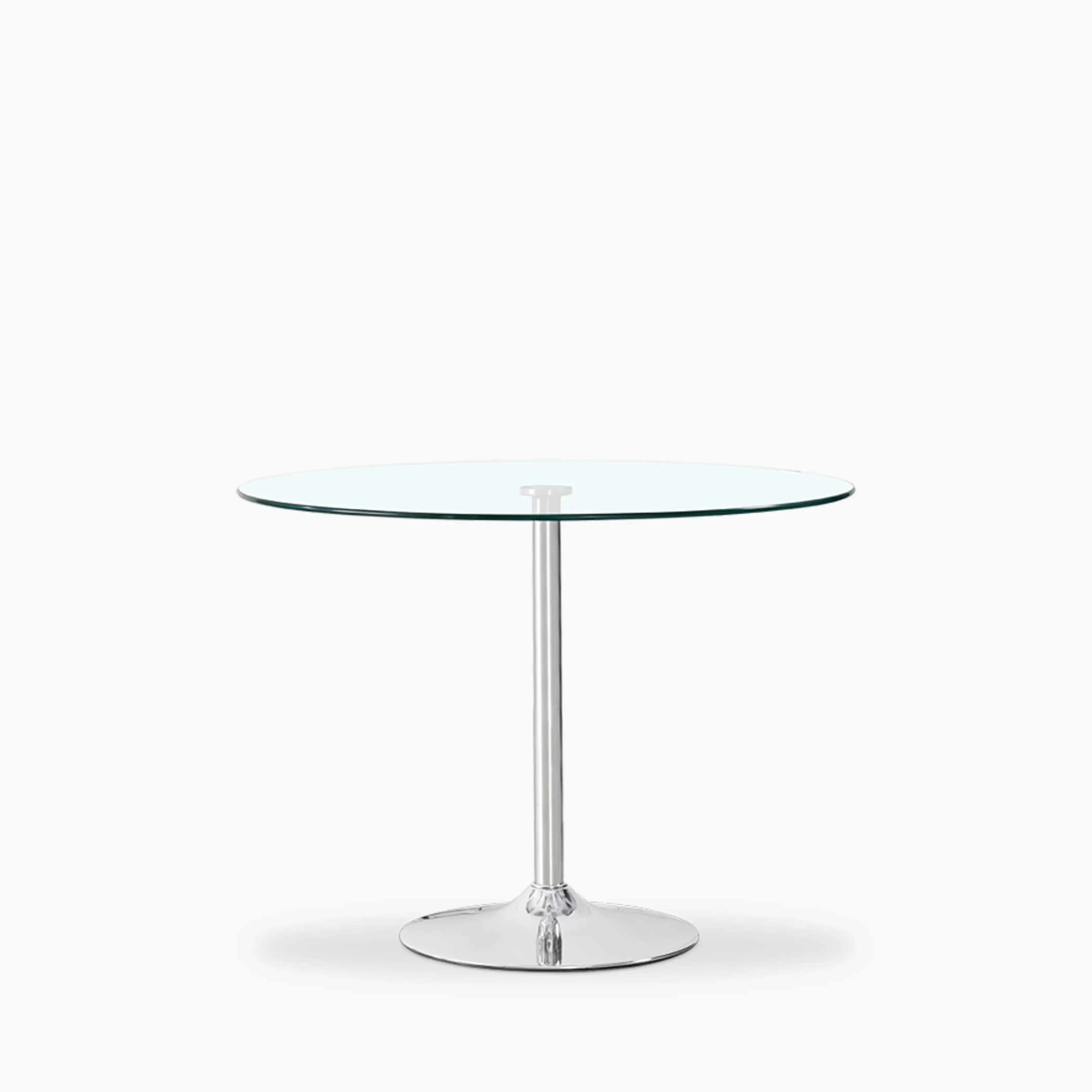 Ida 4 Seat Round Dining Table | Glass & Chrome - Image 2