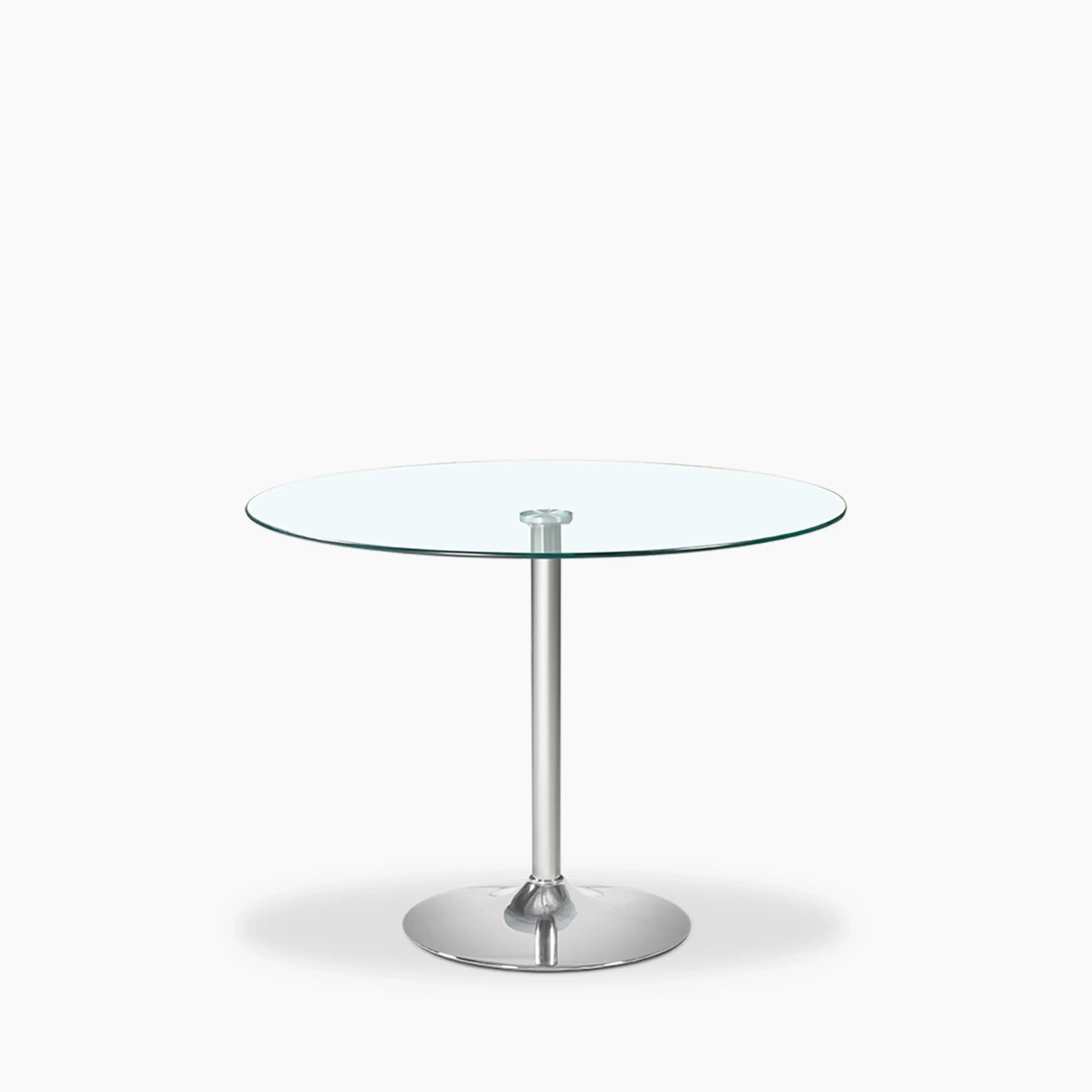 Ida 4 Seat Round Dining Table | Glass & Chrome - Image 3